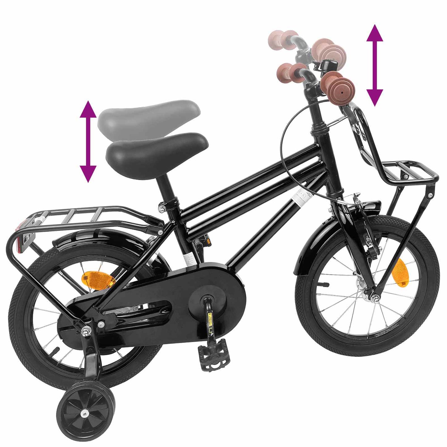 Kids Bike 12 Inches for 2-4 Years Old Black
