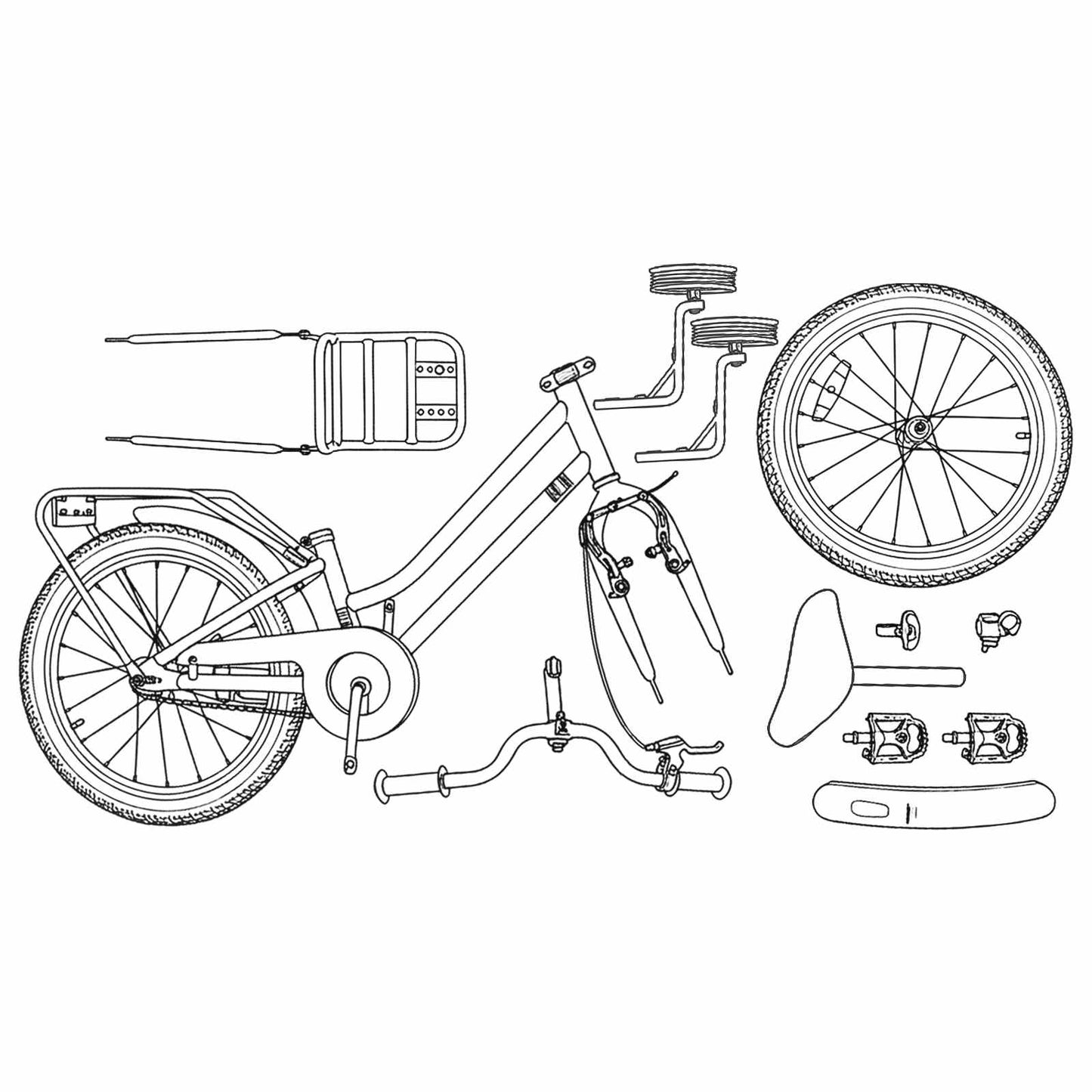 Kids Bike 12 Inches for 2-4 Years Old Black