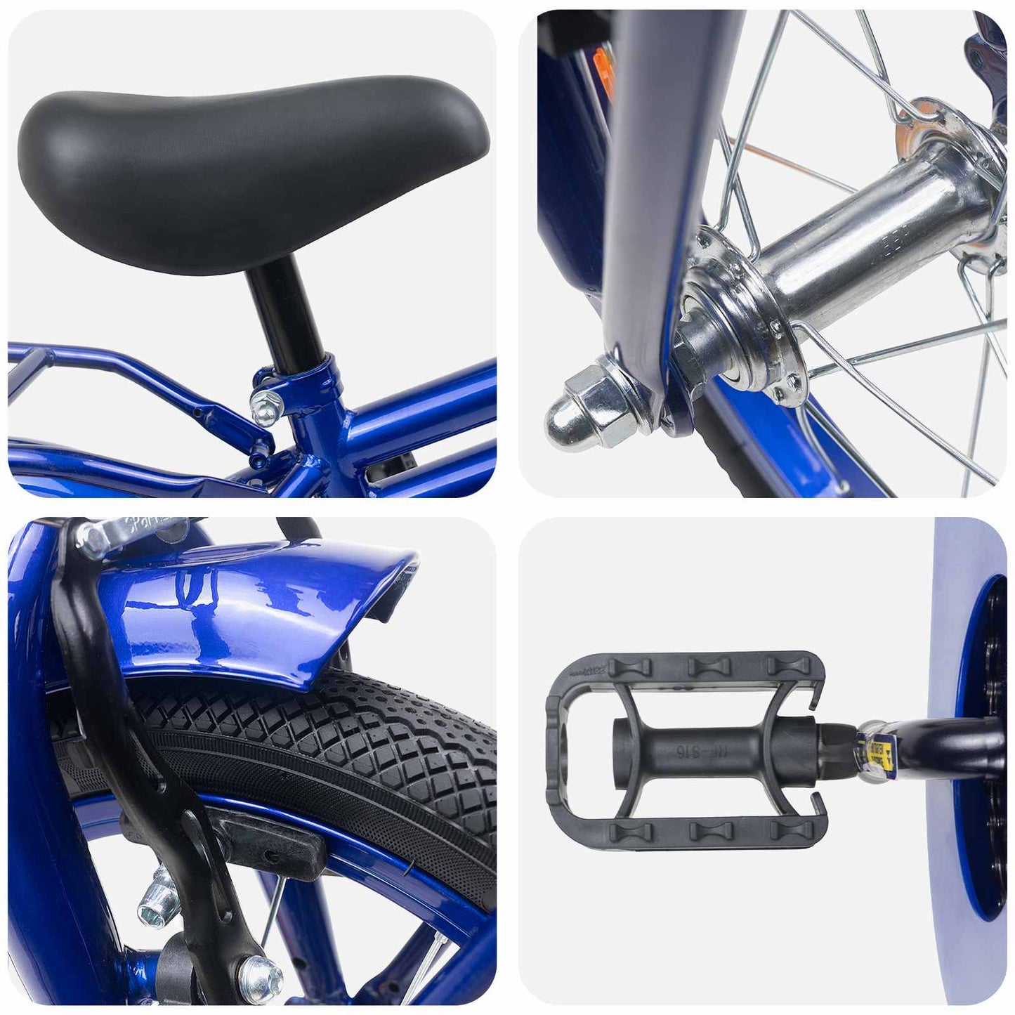 Kids Bike 14 Inches for 3-5 Years Old Dark Blue