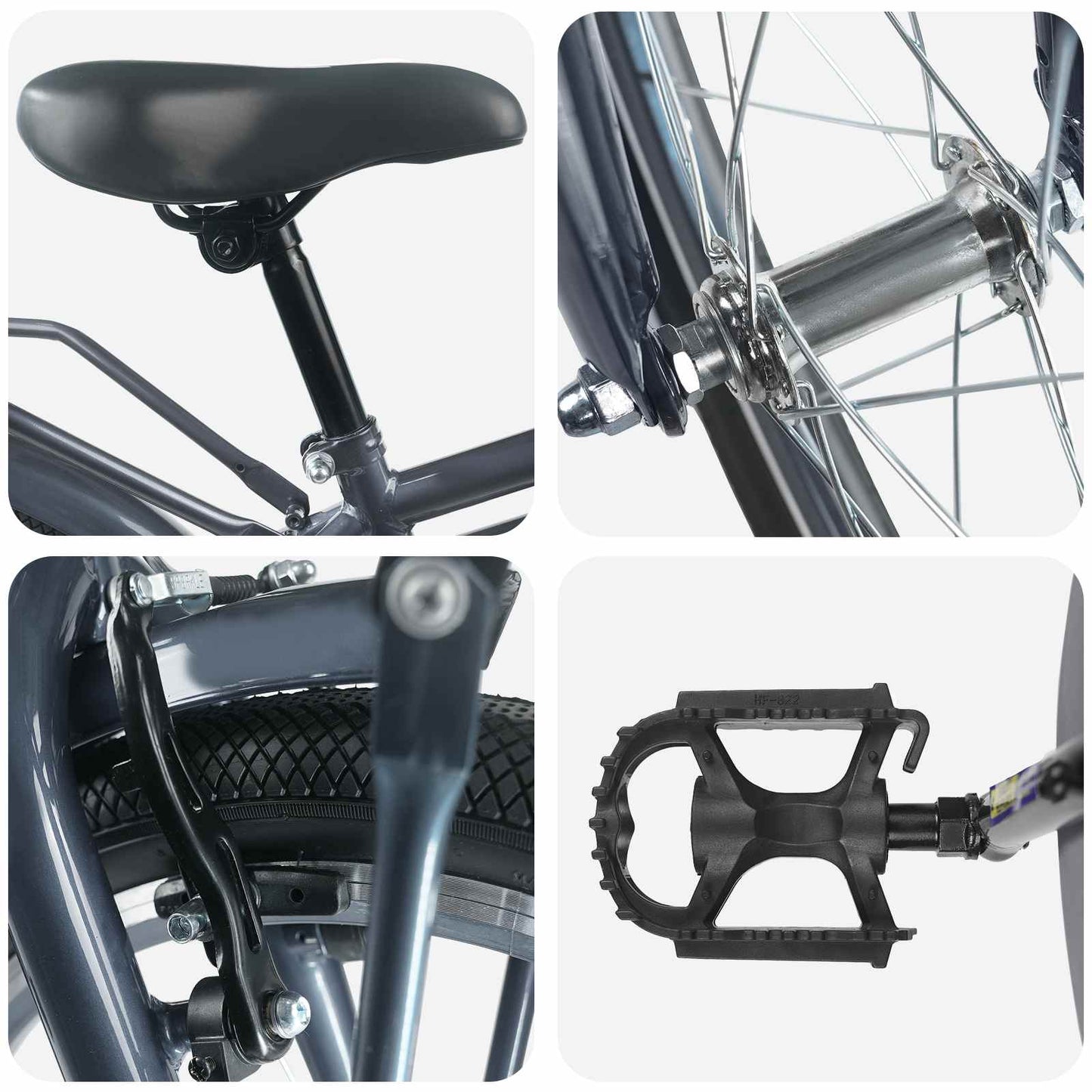Kids Bike 20 Inches for 6-11 Years Old Dark Grey