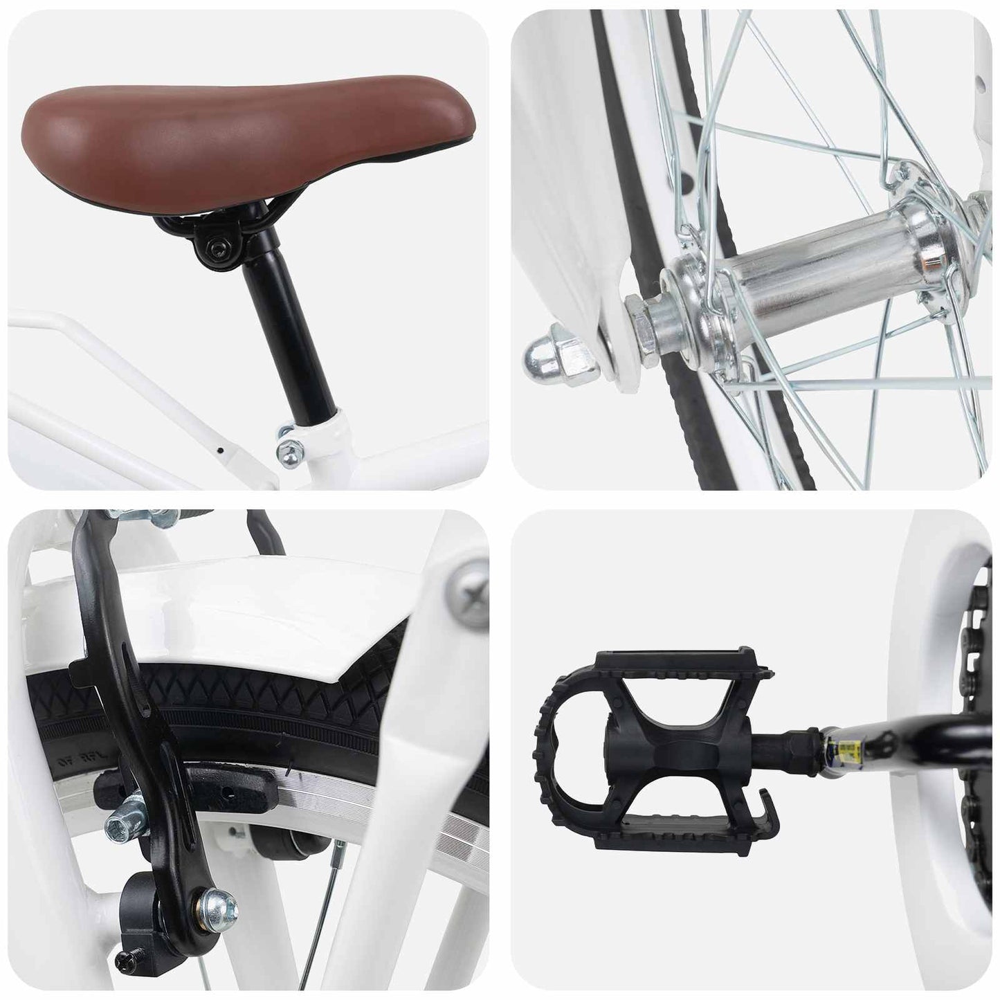 Kids Bike 20 Inches for 6-11 Years Old White