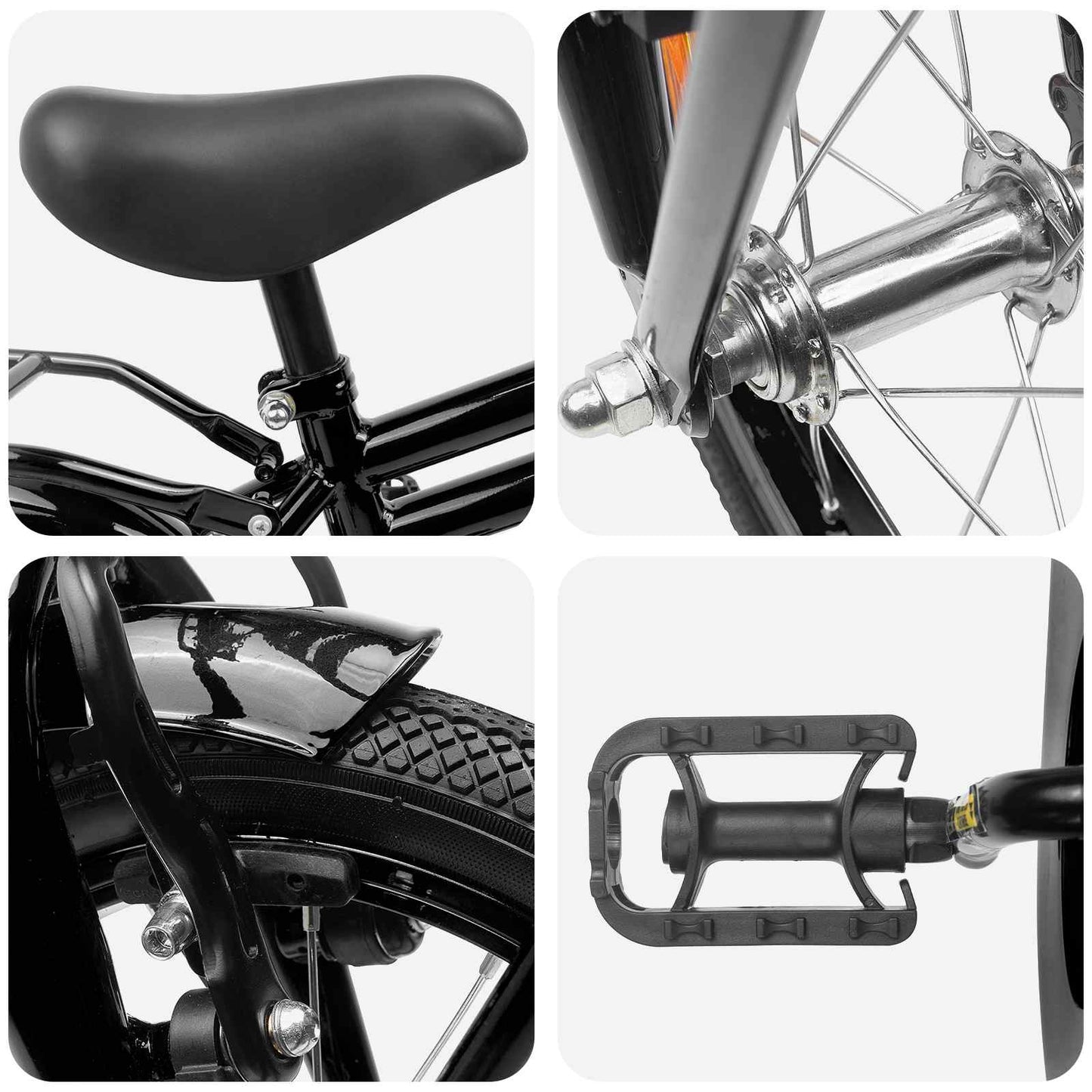 Kids Bike 14 Inches for 3-5 Years Old Black