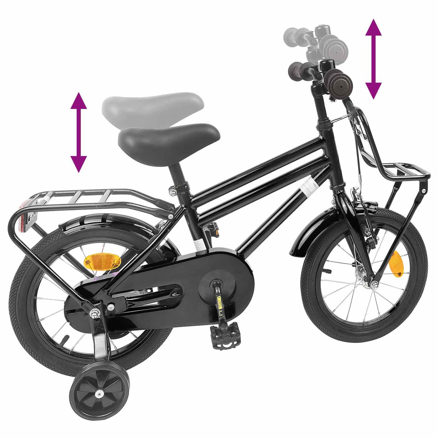 Kids Bike 14 Inches for 3-5 Years Old Black