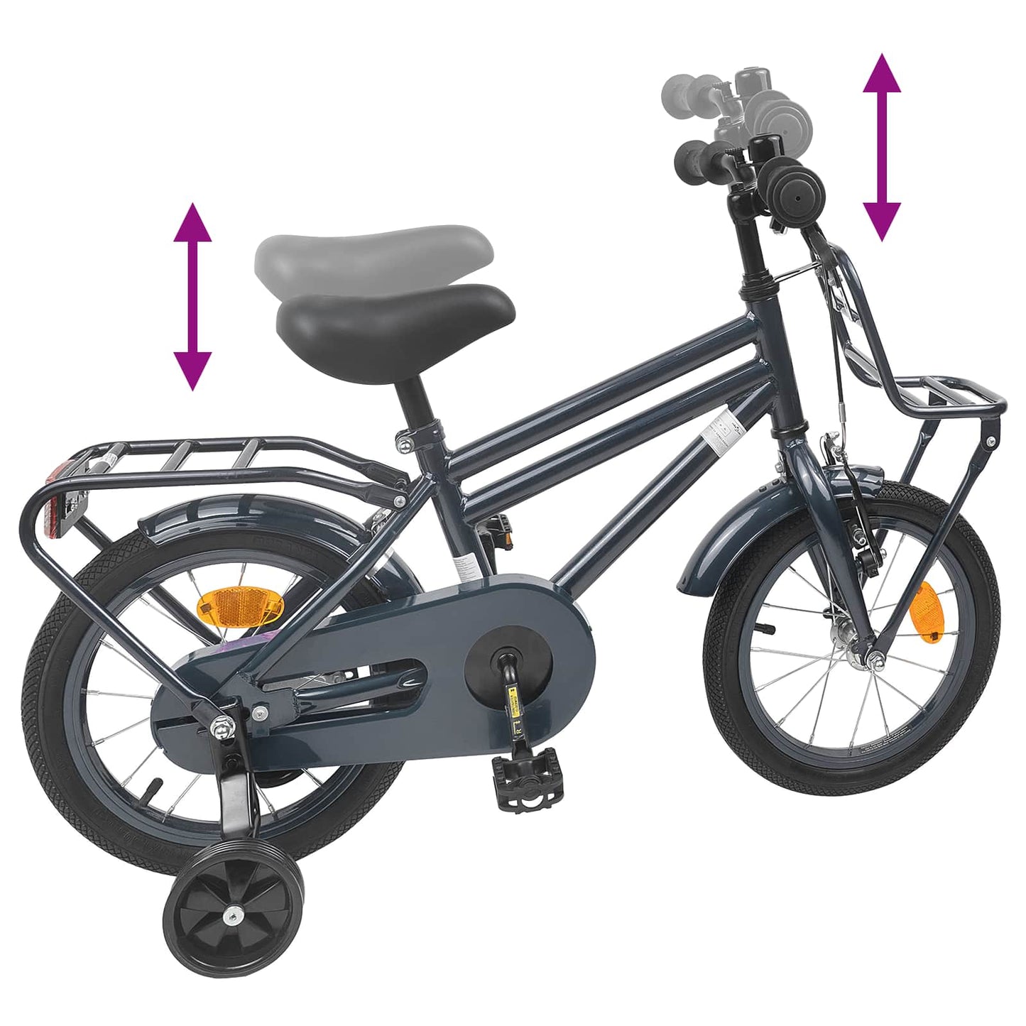 Kids Bike 14 Inches for 3-5 Years Old Dark Grey