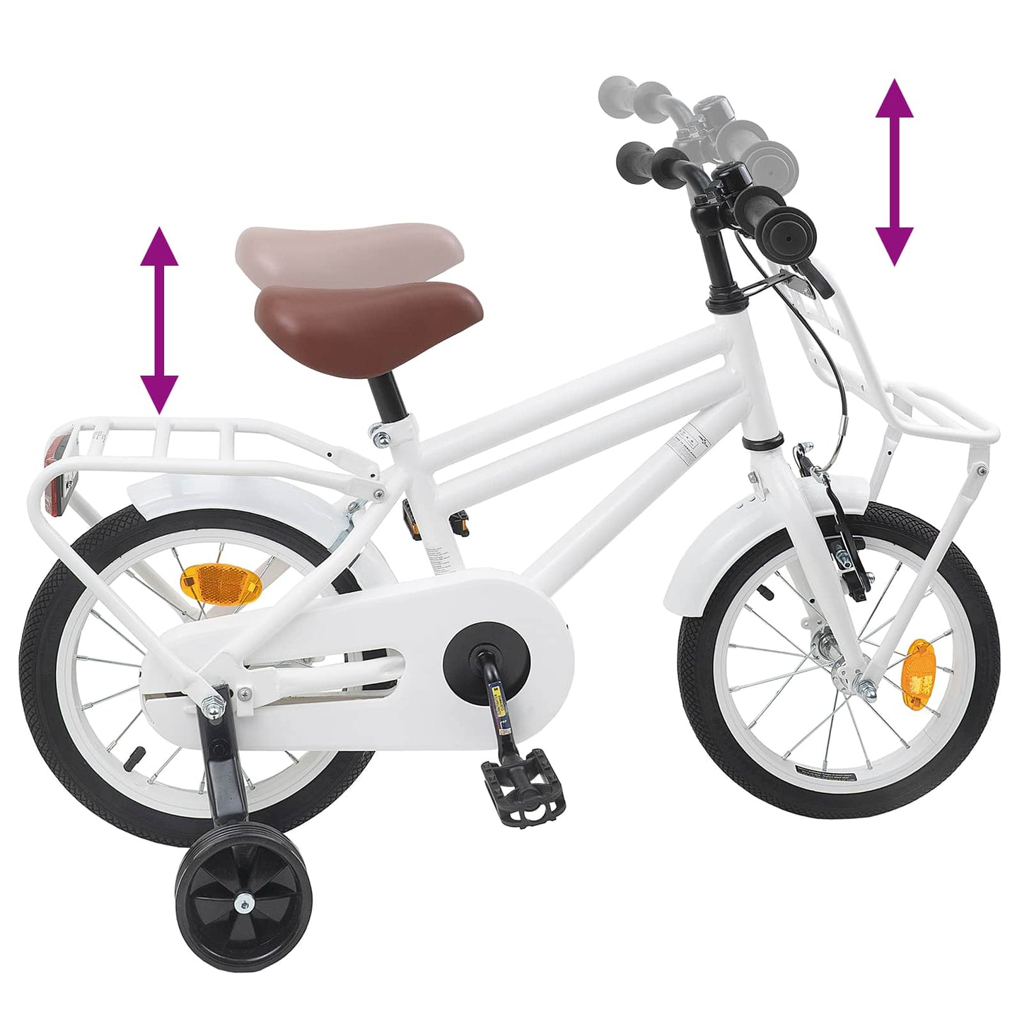 Kids Bike 12 Inches for 2-4 Years Old White