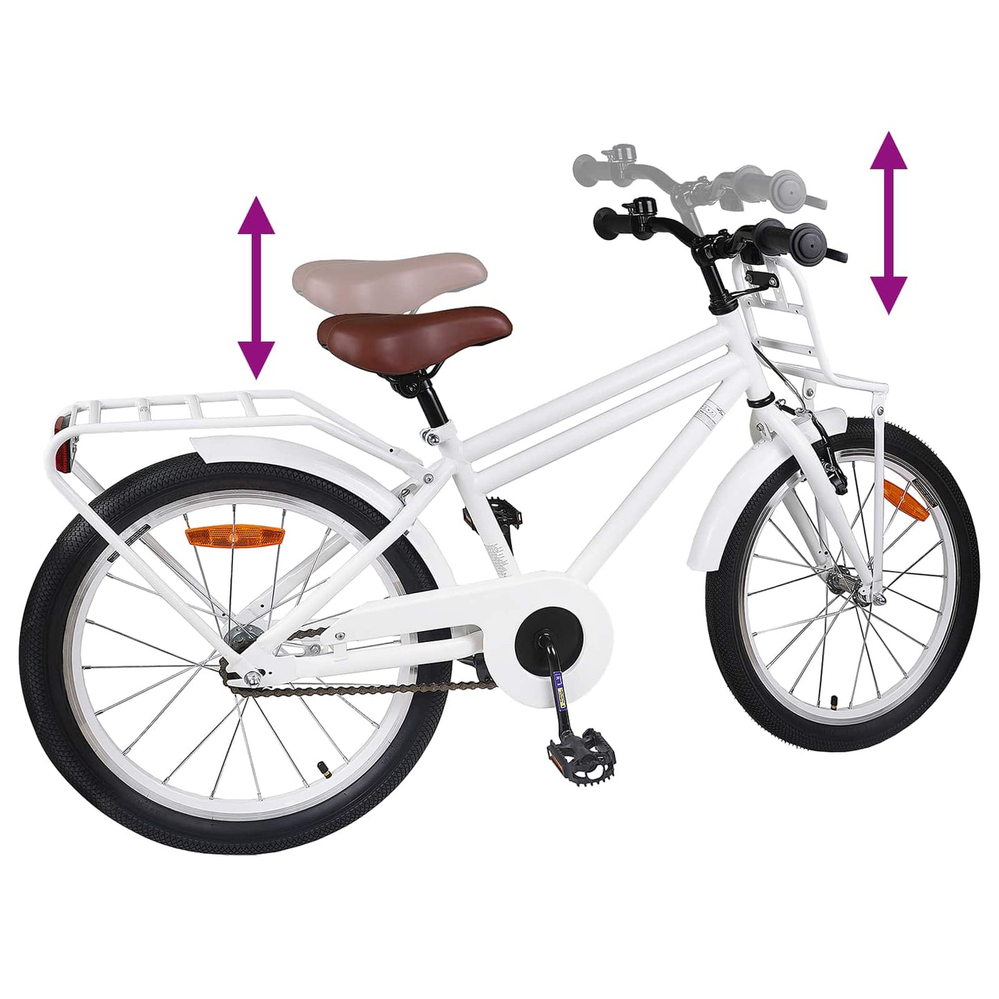 Kids Bike 18 Inches for 5-7 Years Old White