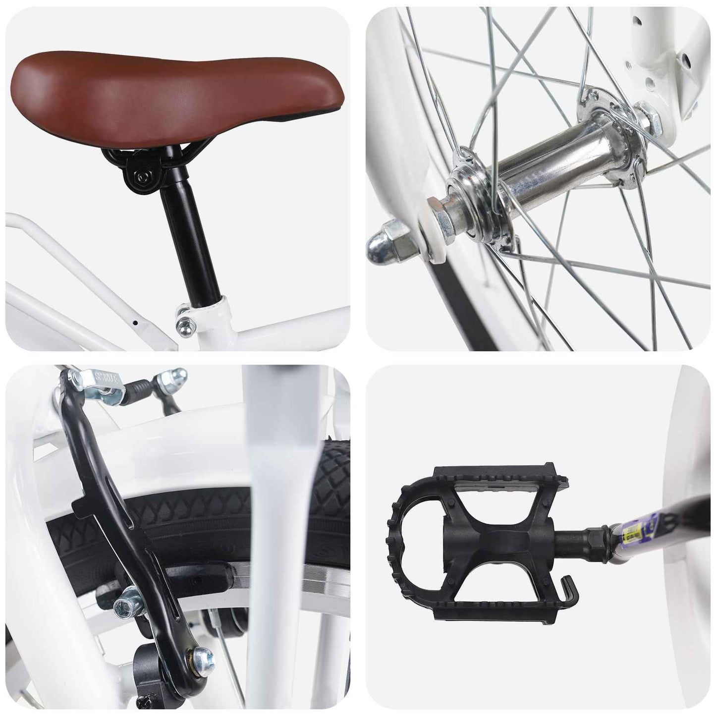 Kids Bike 20 Inches for 6-11 Years Old White