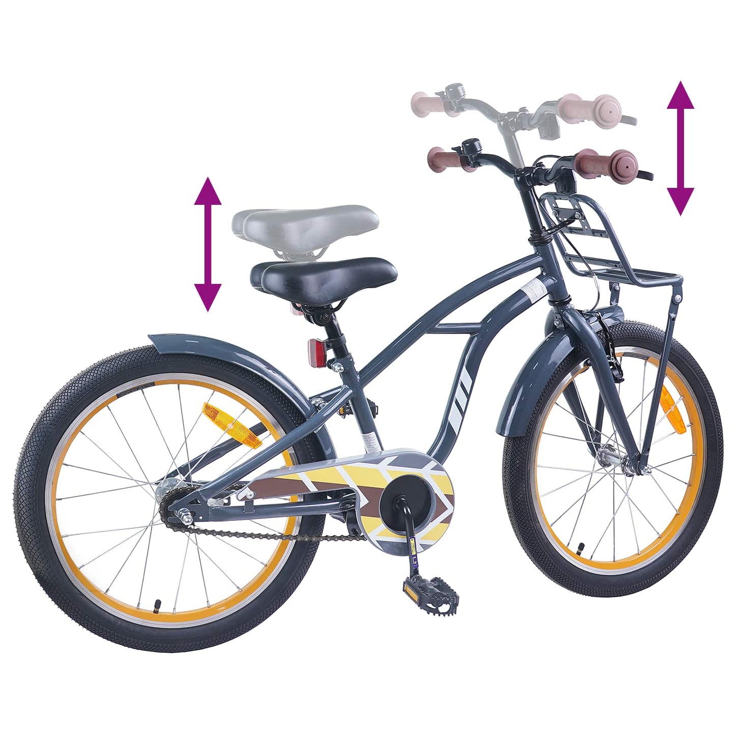 Kids Bike 20 Inches for 6-11 Years Old Dark Grey