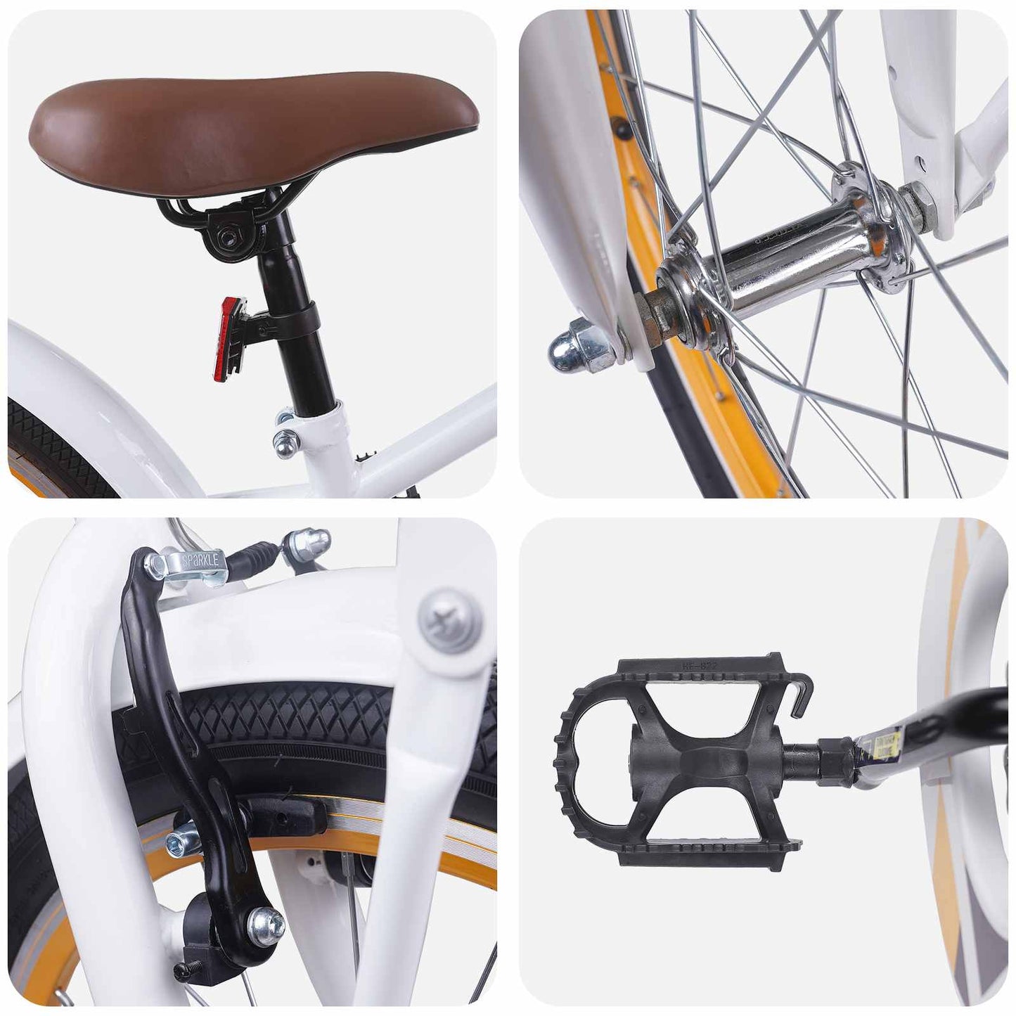 Kids Bike 20 Inches for 6-11 Years Old White
