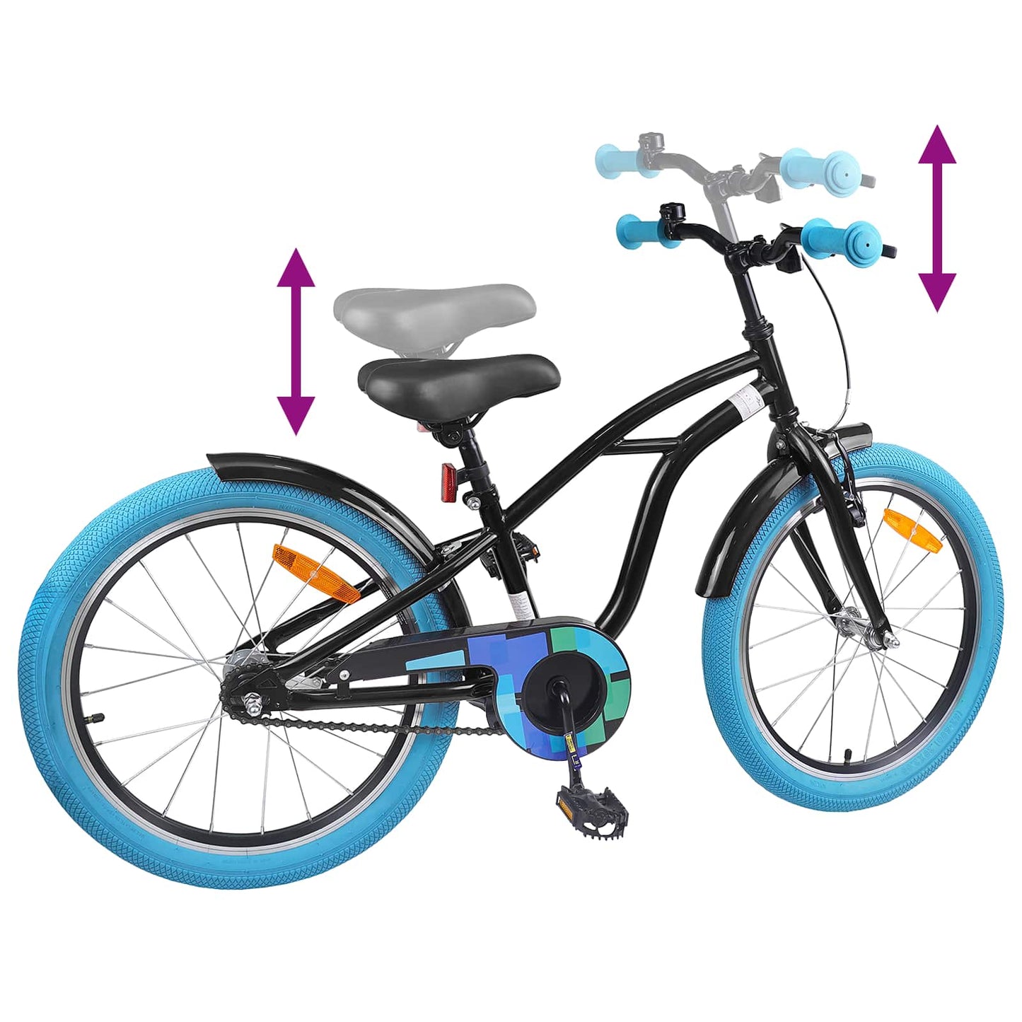 Kids Bike 22'' for 7-12 Years Old Black