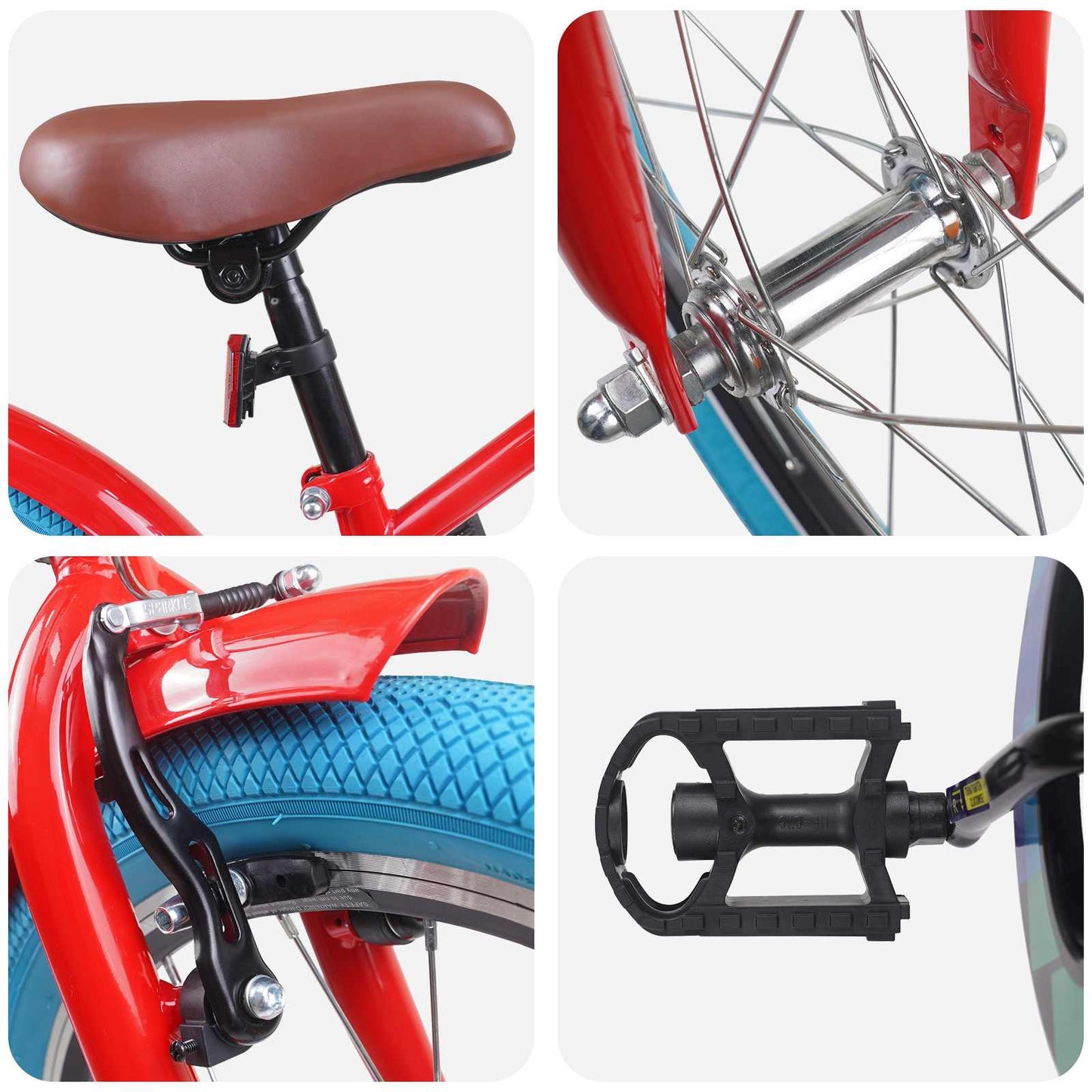 Kids Bike 18 Inches for 5-7 Years Old Red