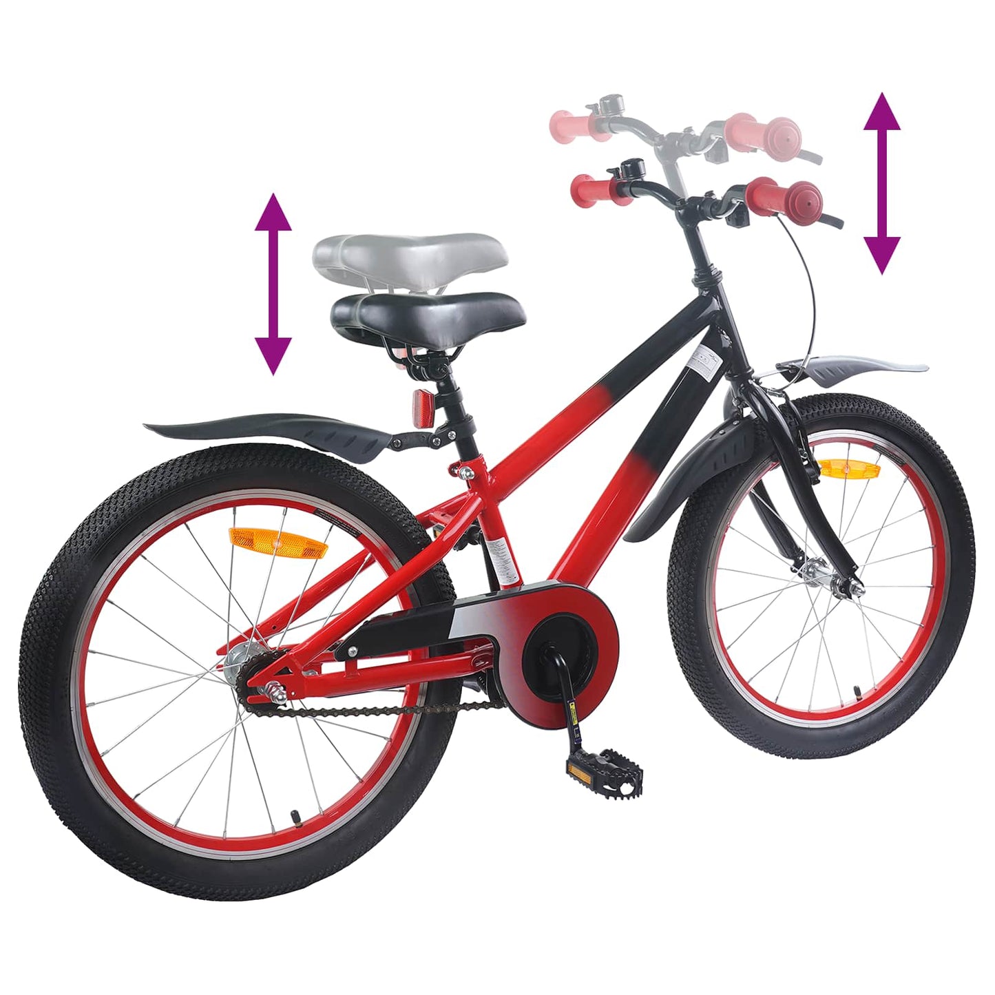 Kids Bike 20 Inches for 6-11 Years Old Red and Black