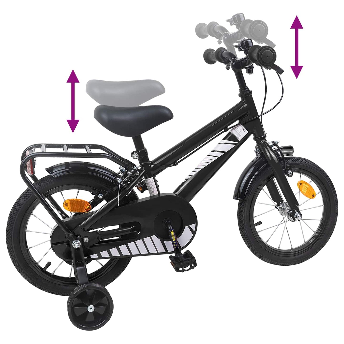 Kids Bike 14 Inches for 3-5 Years Old Black