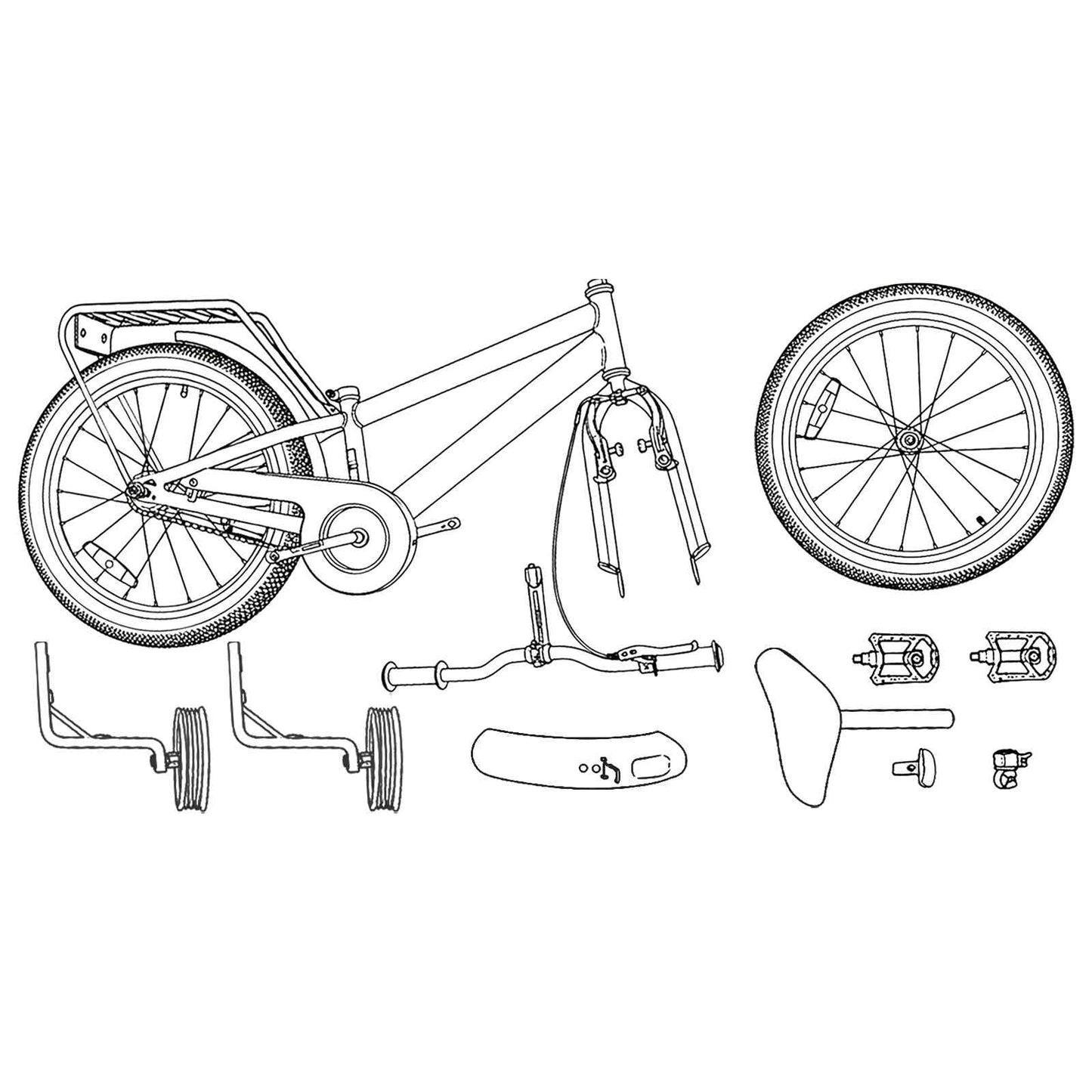 Kids Bike 14 Inches for 3-5 Years Old Black