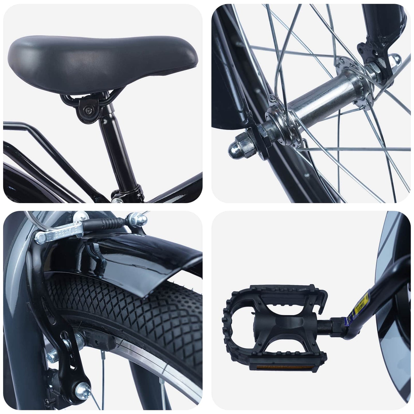 Kids Bike 20 Inches for 6-11 Years Old Black