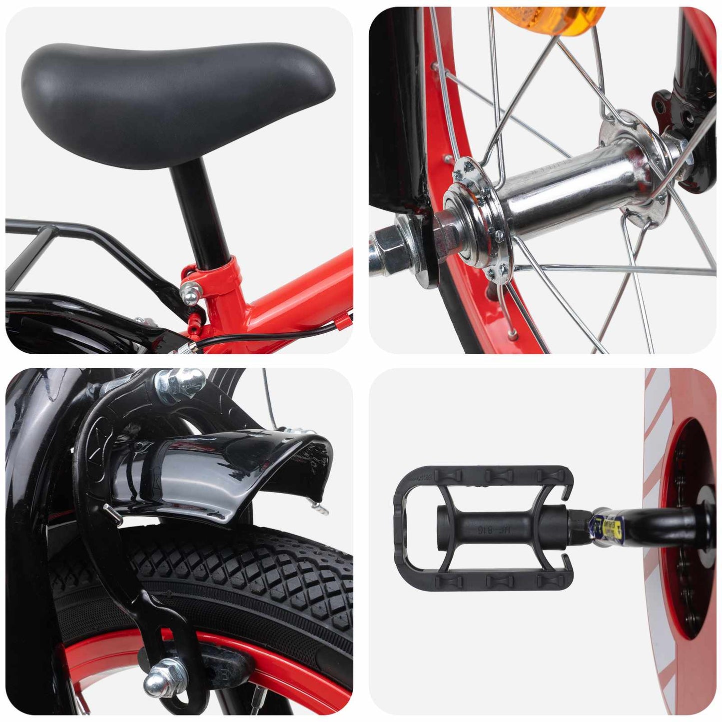 Kids Bike 12 Inches for 2-4 Years Old Red