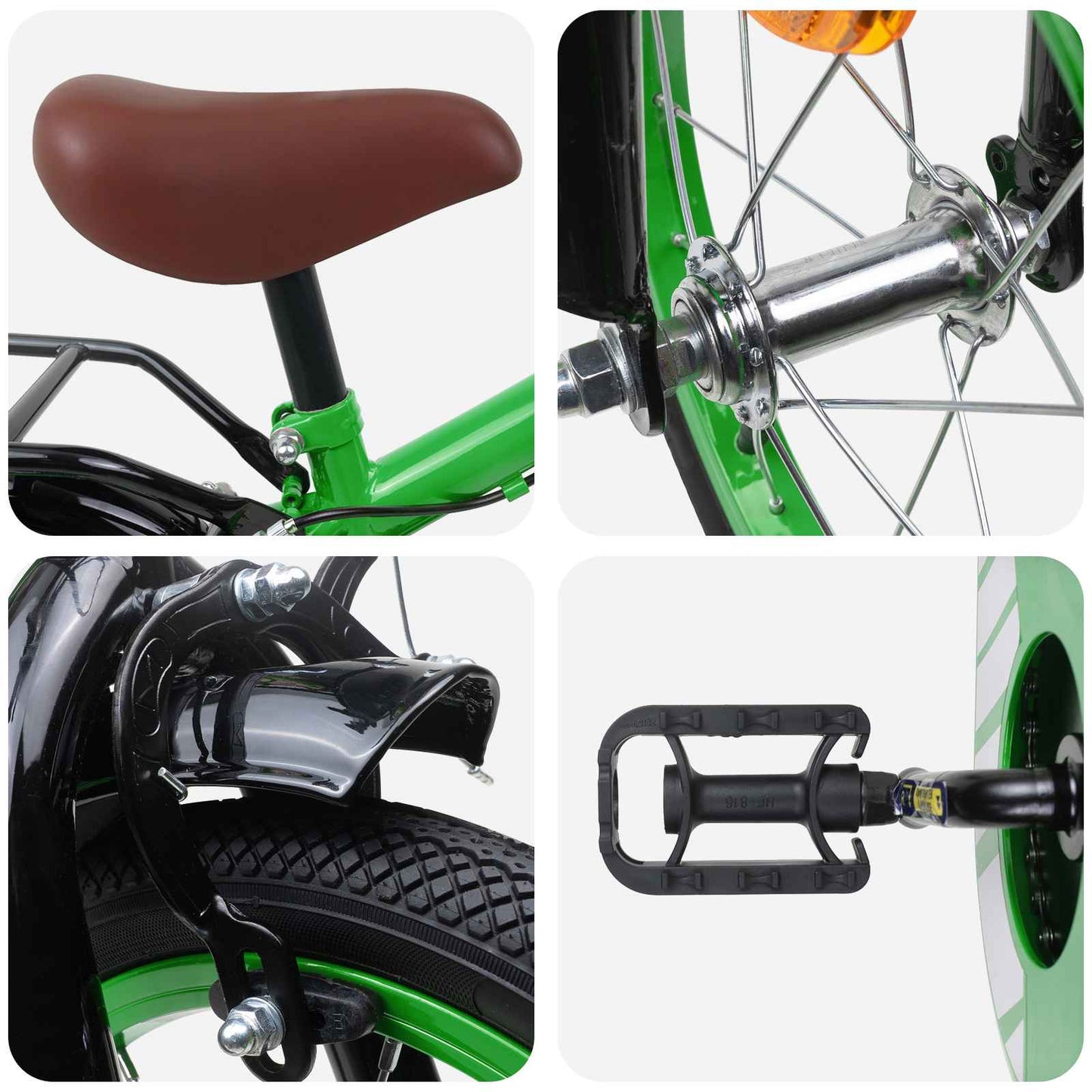 Kids Bike 14 Inches for 3-5 Years Old Green