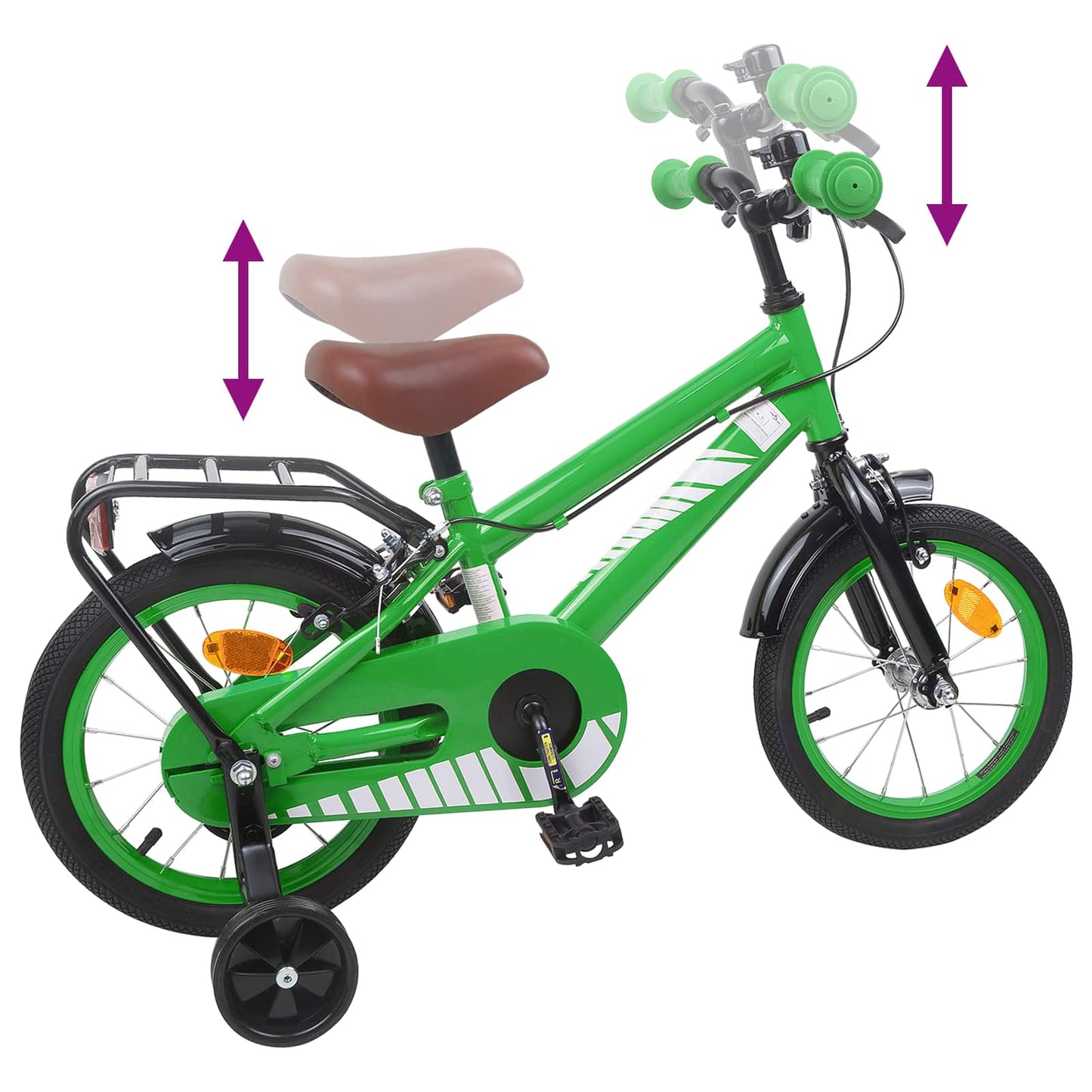 Kids Bike 14 Inches for 3-5 Years Old Green