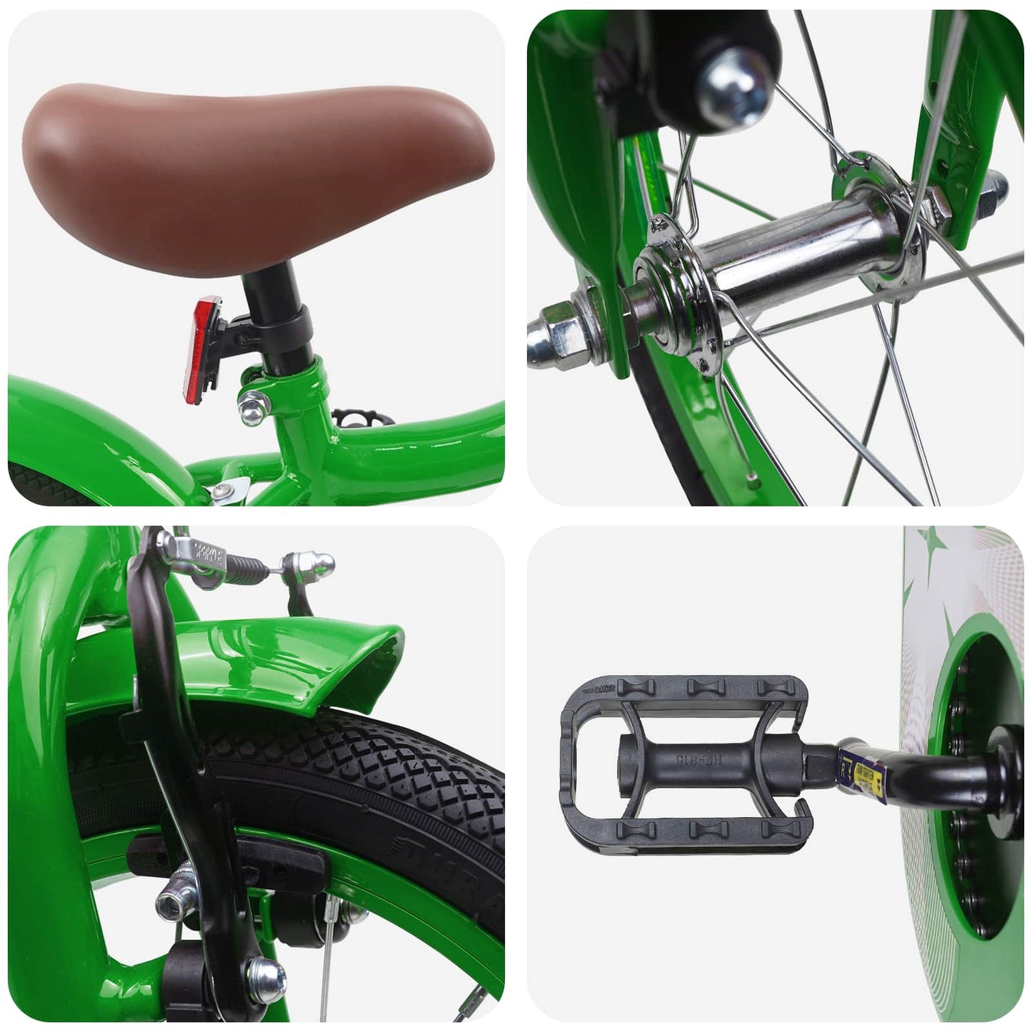 Kids Bike 14 Inches for 3-5 Years Old Green