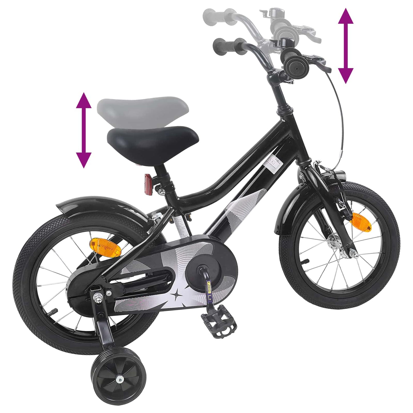 Kids Bike 12 Inches for 2-4 Years Old Black