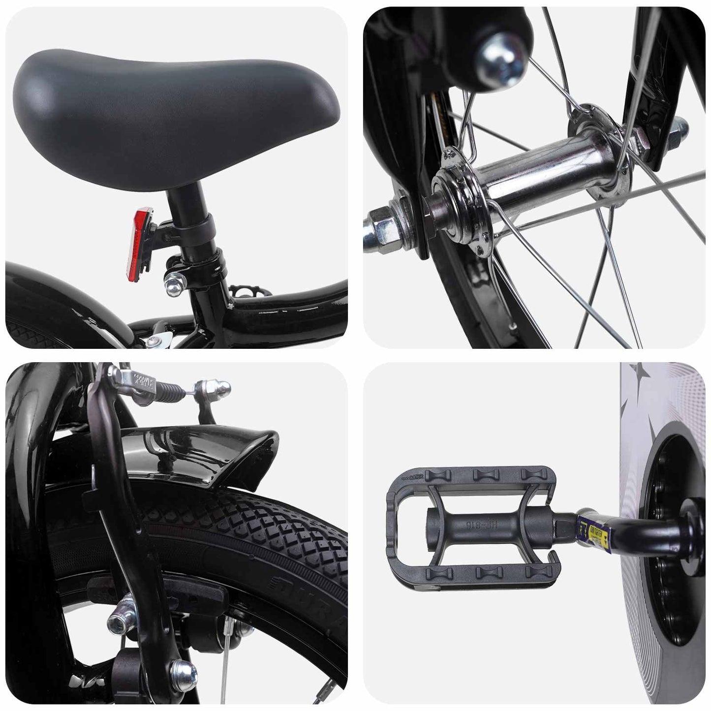 Kids Bike 16 Inches for 4-6 Years Old Black