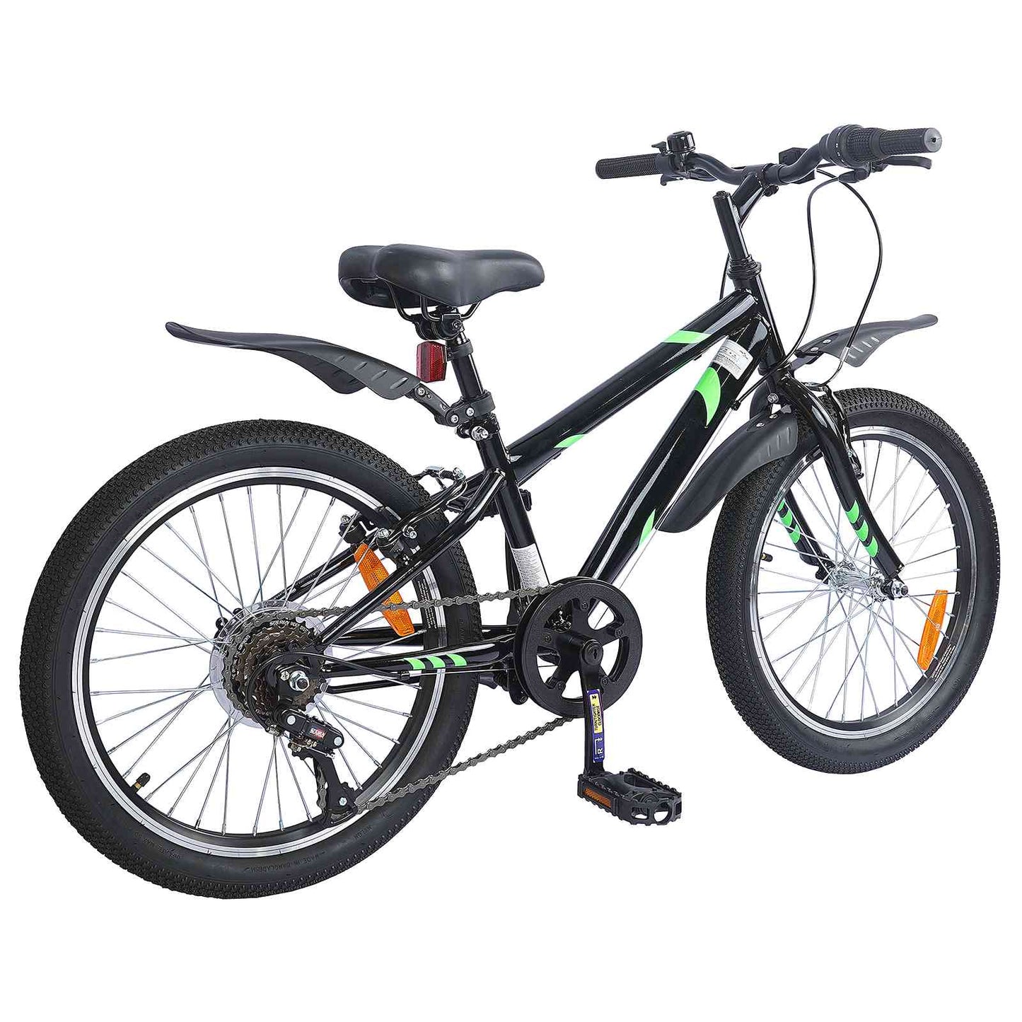 Kids Bike 20'' 6-Speed for 6-11 Years Old Black