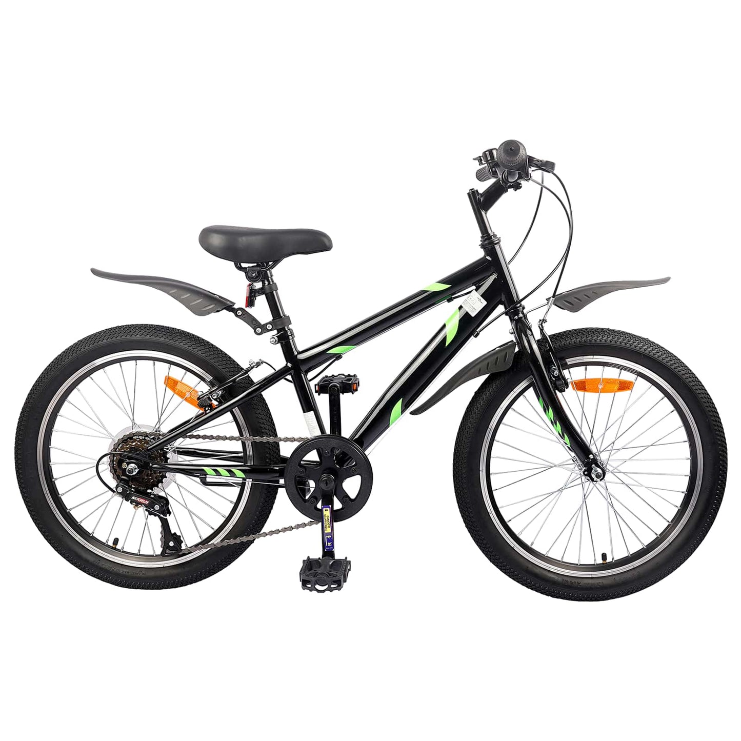 Kids Bike 20'' 6-Speed for 6-11 Years Old Black