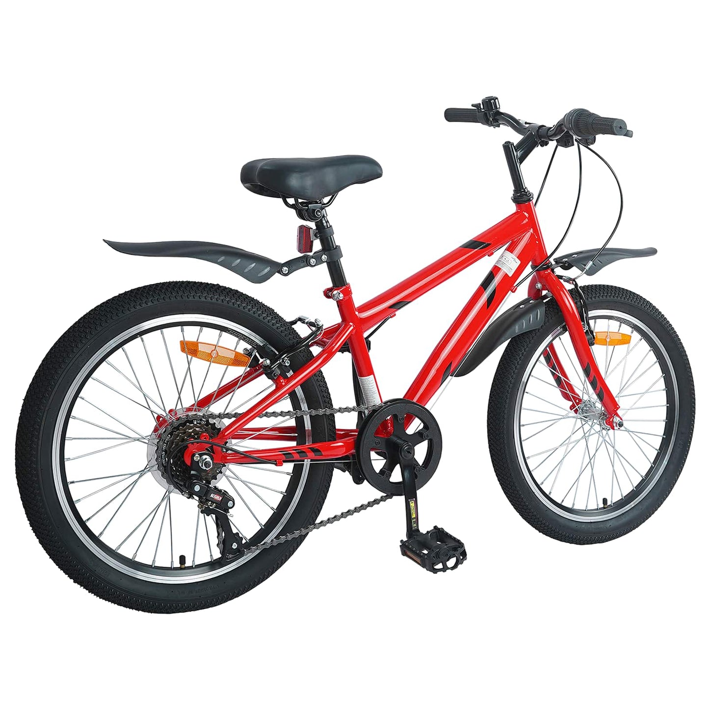 Kids Bike 24'' 6-Speed for 8-12 Years Old Red