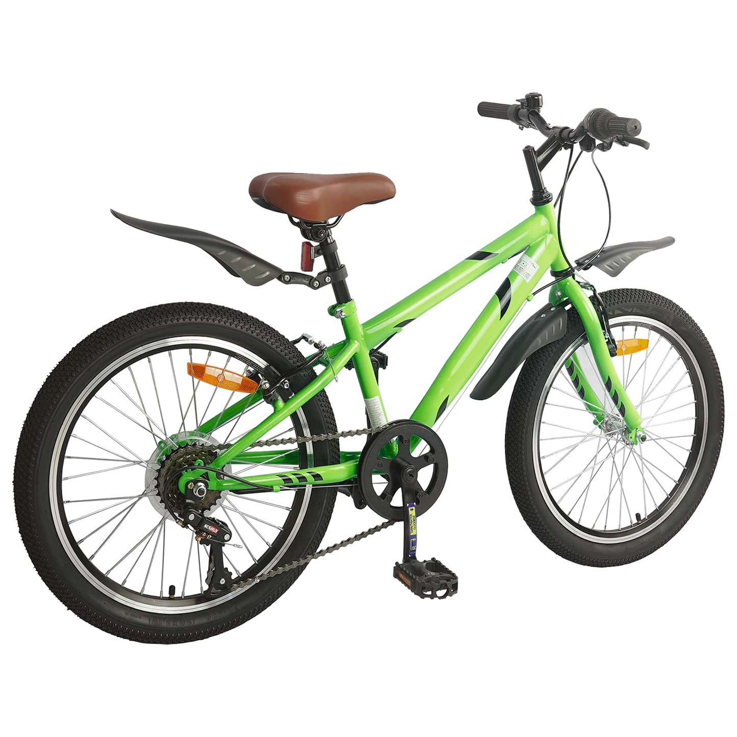 Kids Bike 24'' 6-Speed for 8-12 Years Old Green