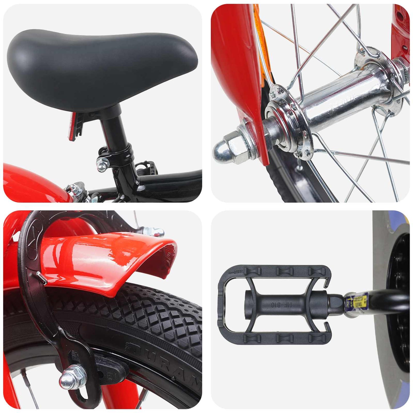Kids Bike 14 Inches for 3-5 Years Old Black Red