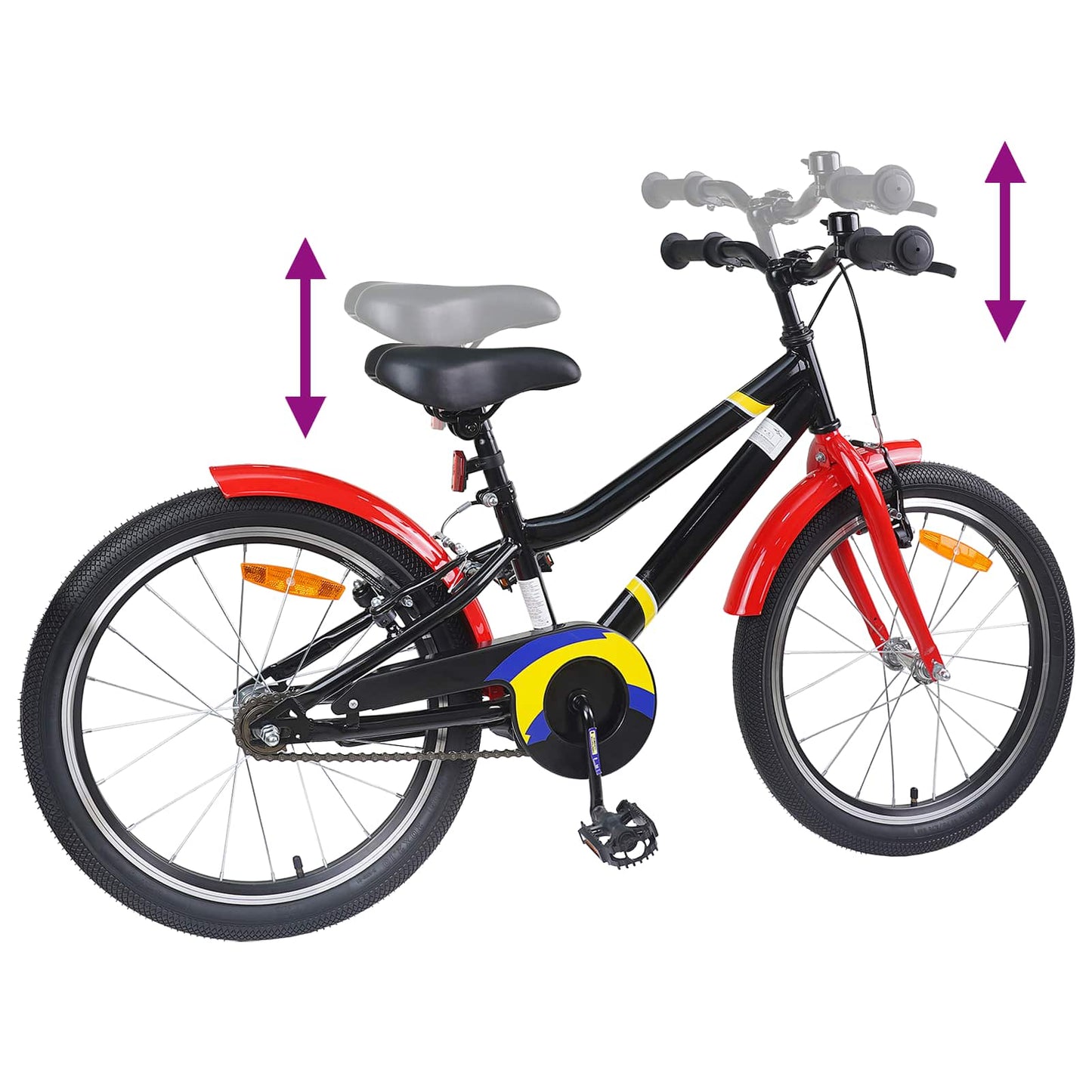 Kids Bike 20 Inches for 6-11 Years Old Black Red