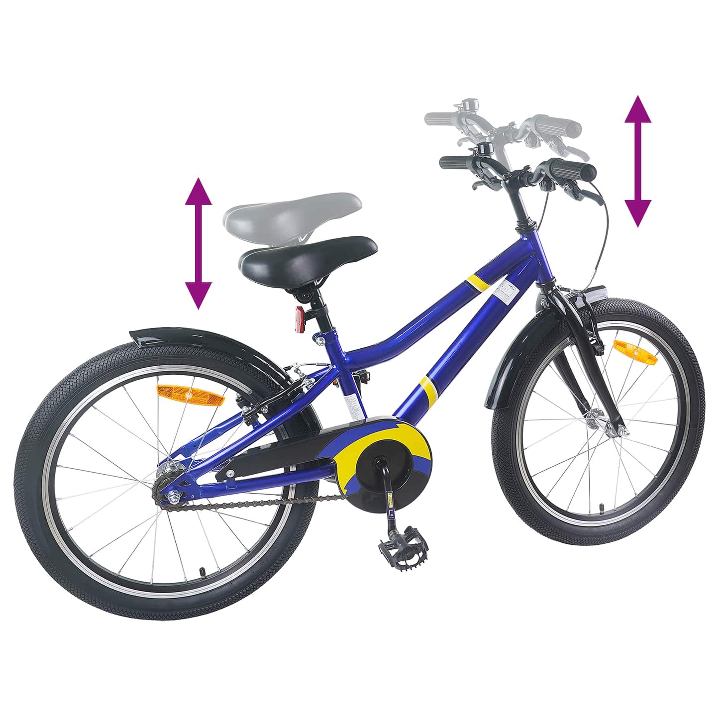 Kids Bike 18 Inches for 5-7 Years Old Blue Black
