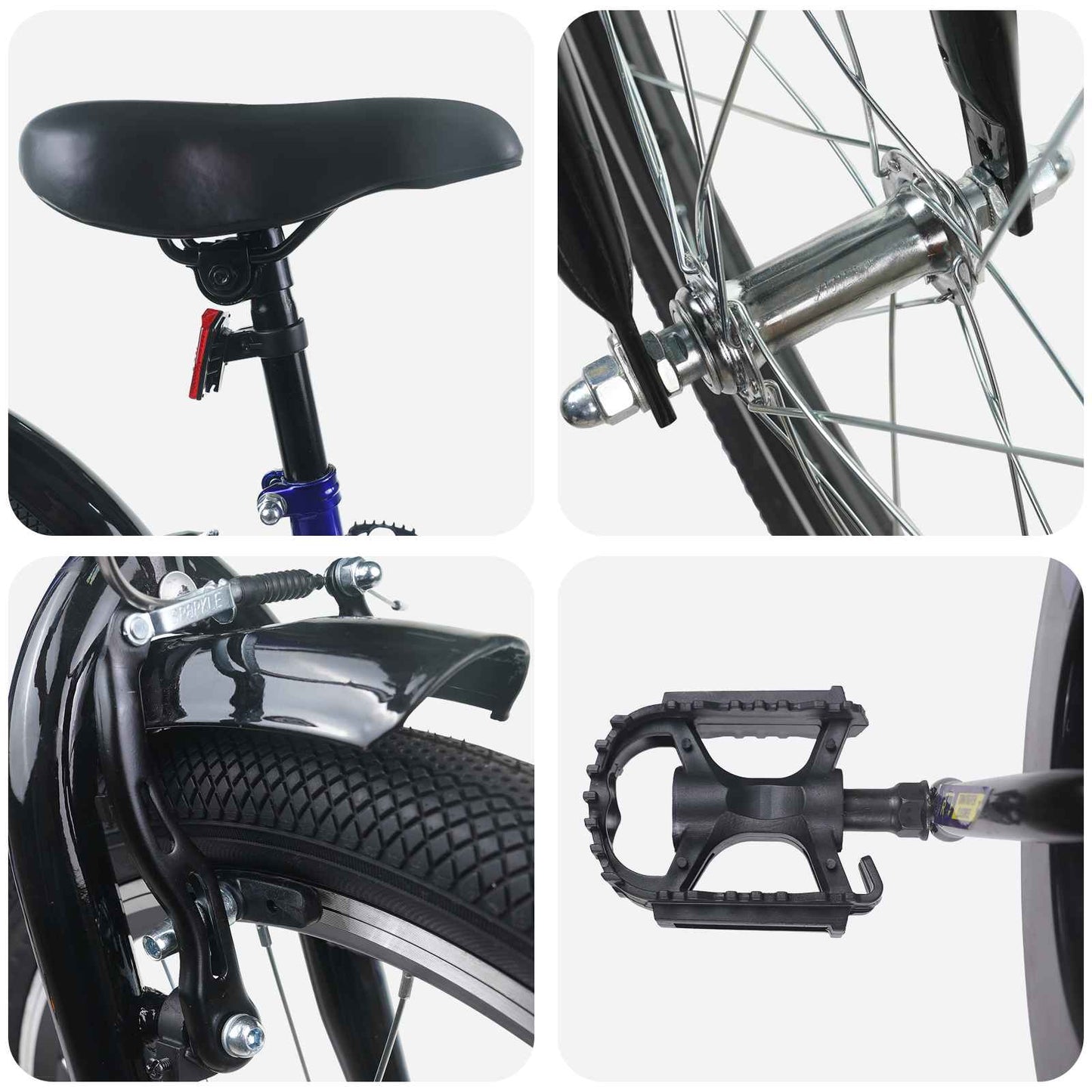 Kids Bike 24 Inches for 8-12 Years Old Blue Black