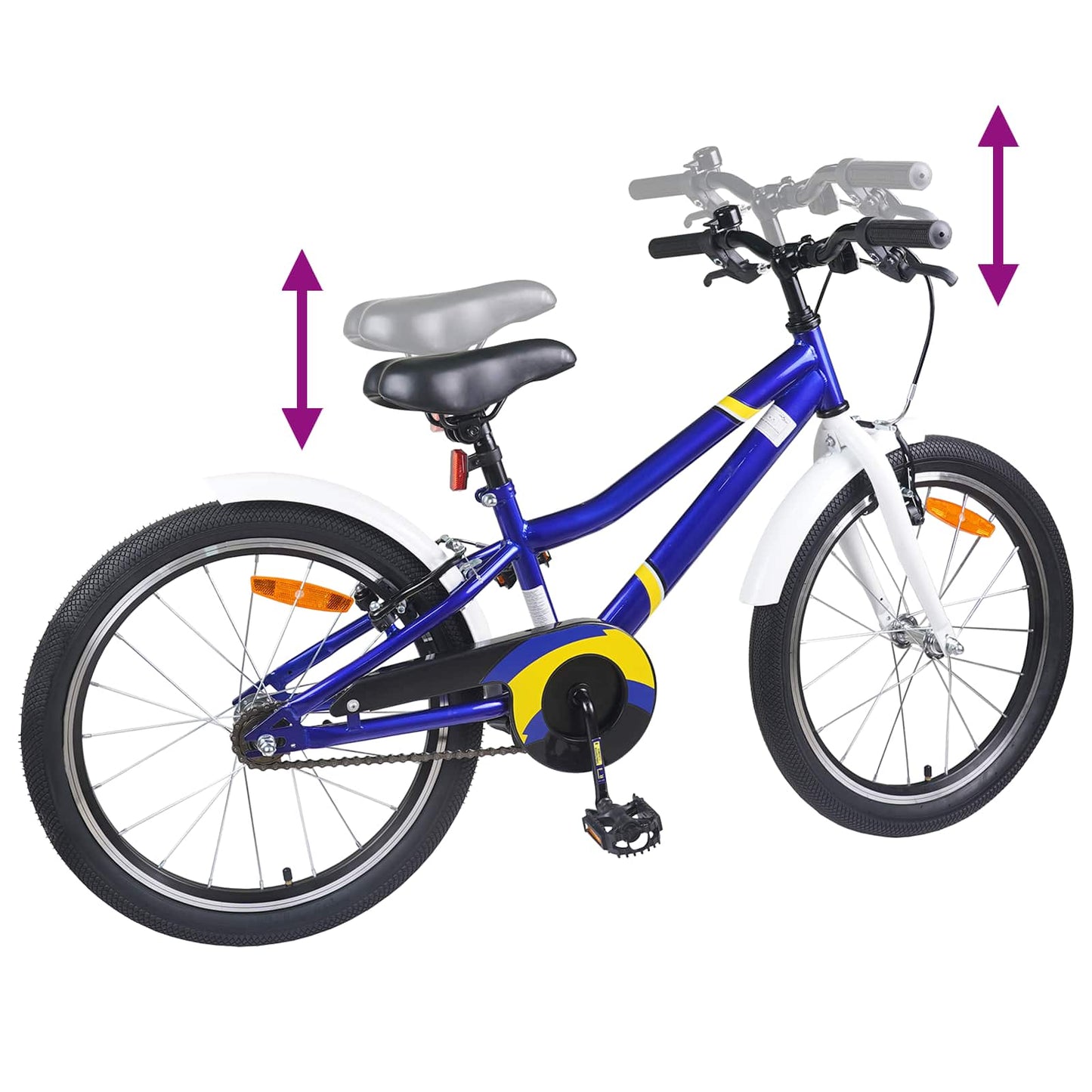 Kids Bike 22 Inches for 7-12 Years Old Blue White
