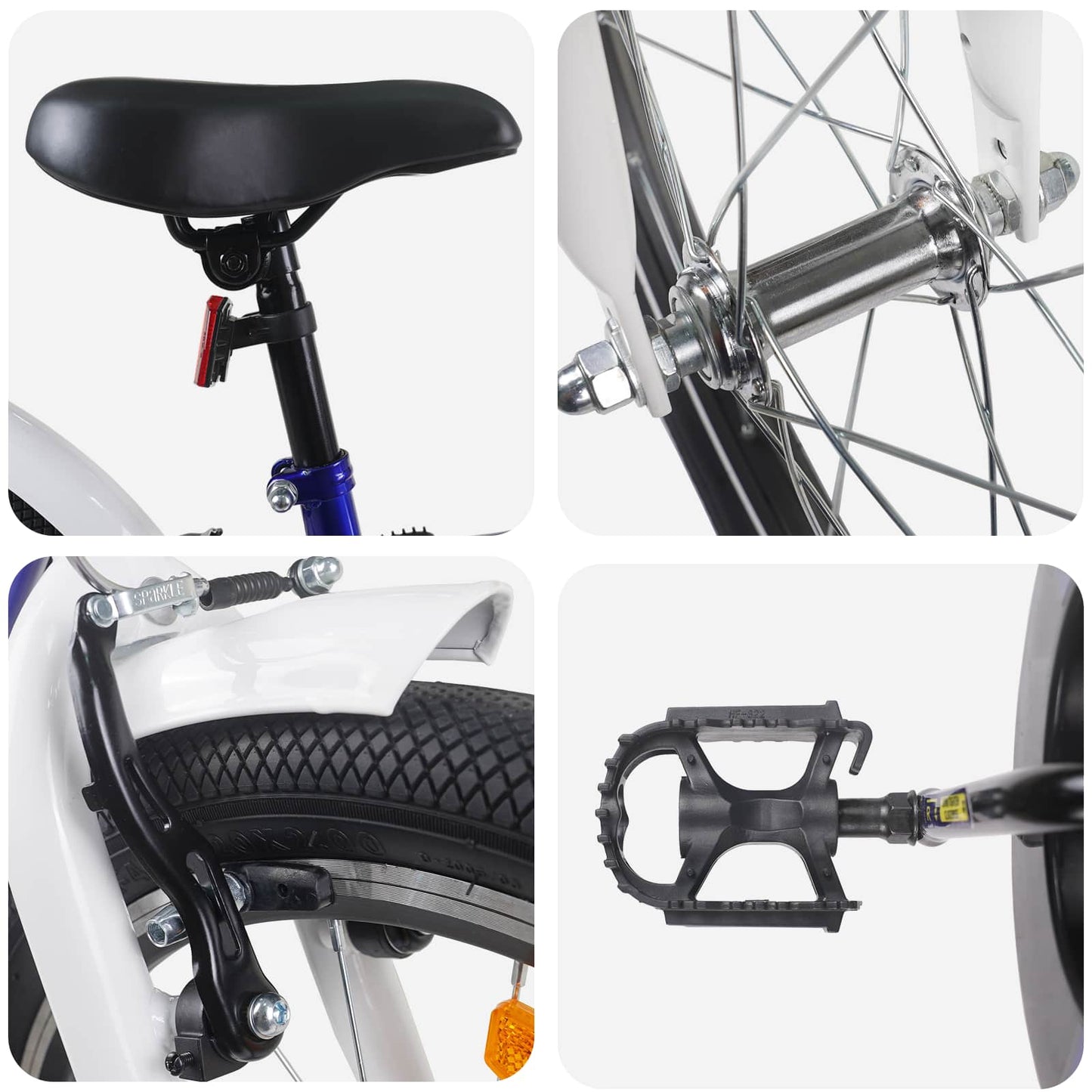 Kids Bike 24 Inches for 8-12 Years Old Blue White