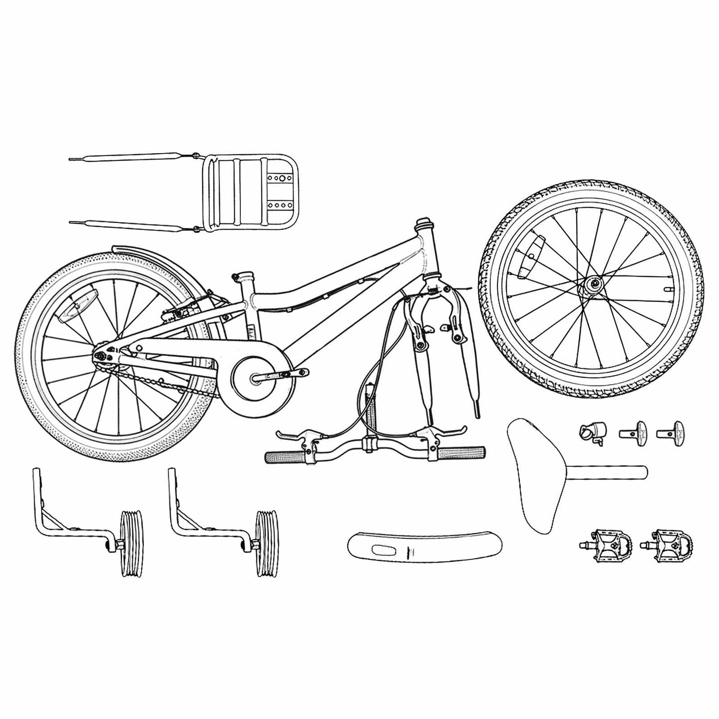 Kids Bike 12 Inches for 2-4 Years Old Orange Black