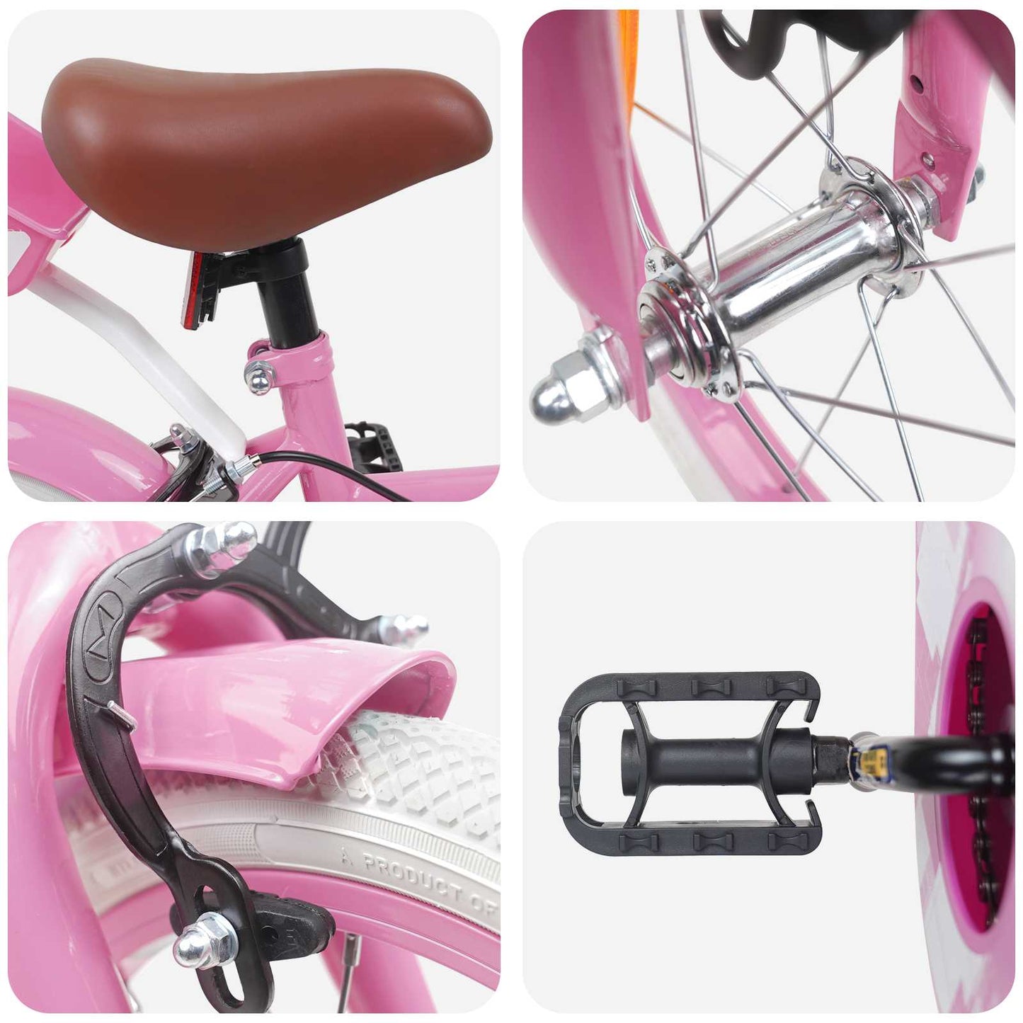 Kids Bike 14 Inches for 3-5 Years Old Light Pink