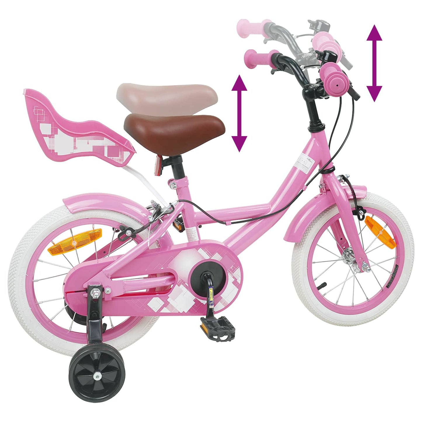 Kids Bike 14 Inches for 3-5 Years Old Light Pink