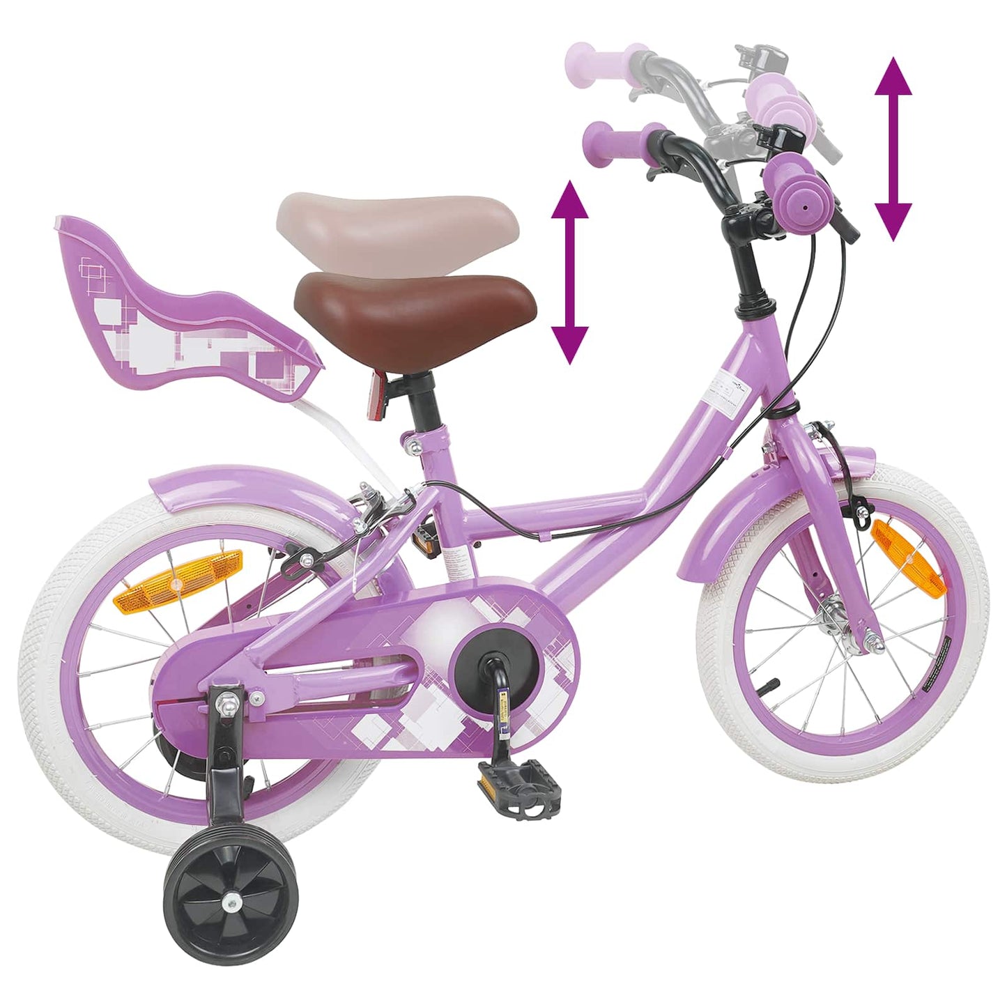 Kids Bike 12 Inches for 2-4 Years Old Purple