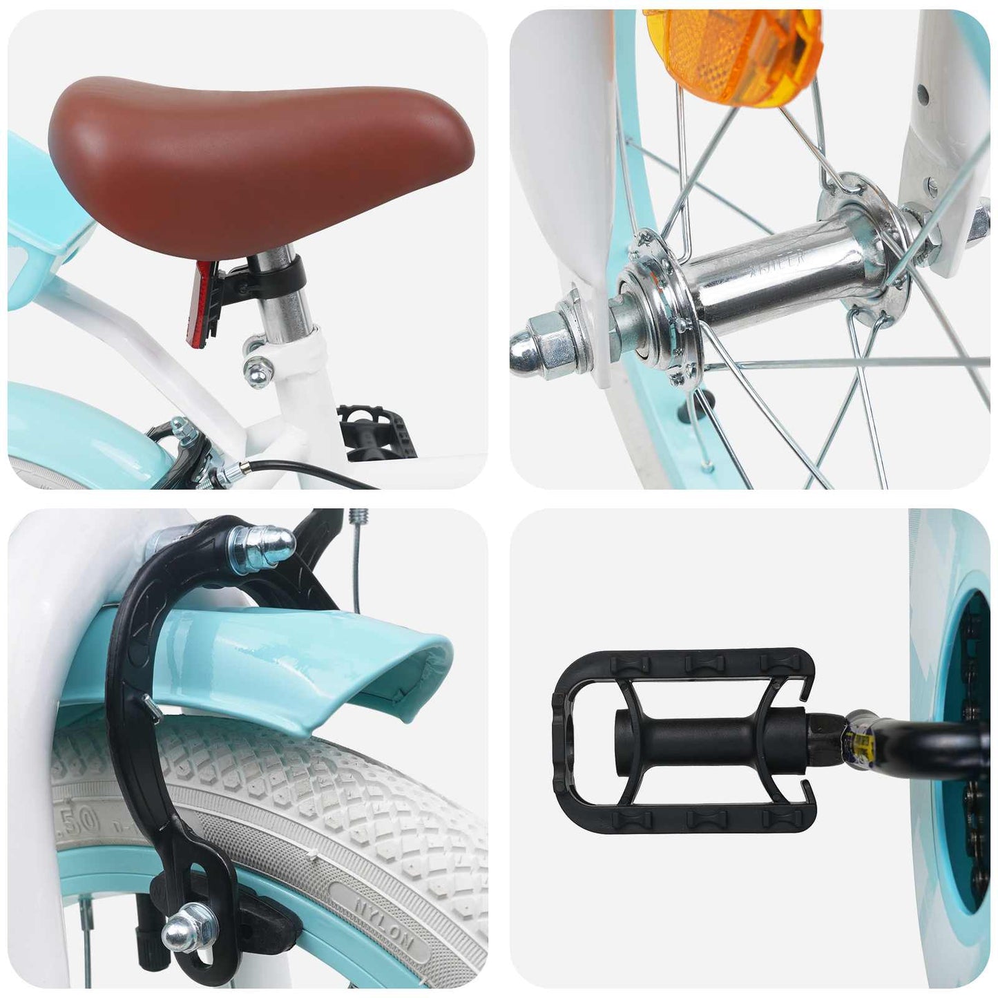 Kids Bike 12 Inches for 2-4 Years Old White