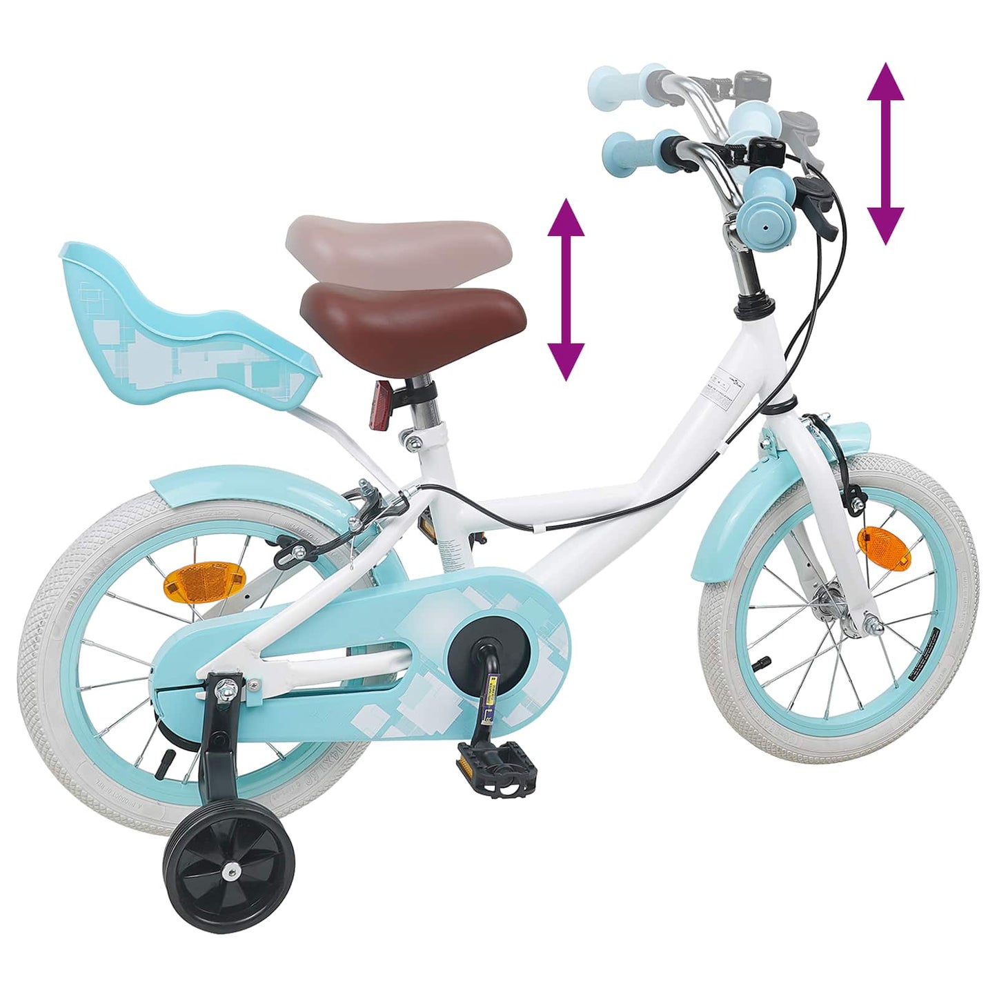 Kids Bike 14 Inches for 3-5 Years Old White