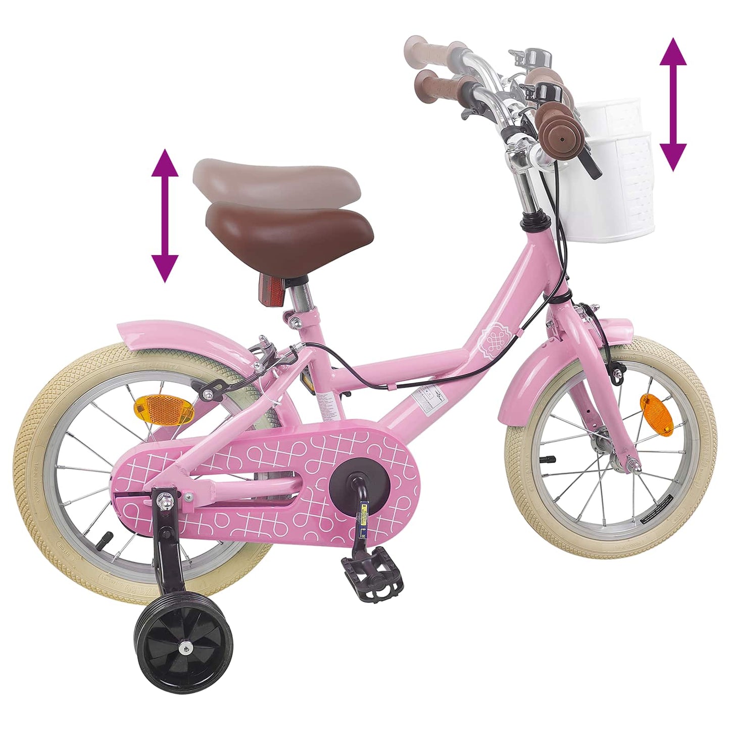 Kids Bike 12 Inches for 2-4 Years Old Light Pink