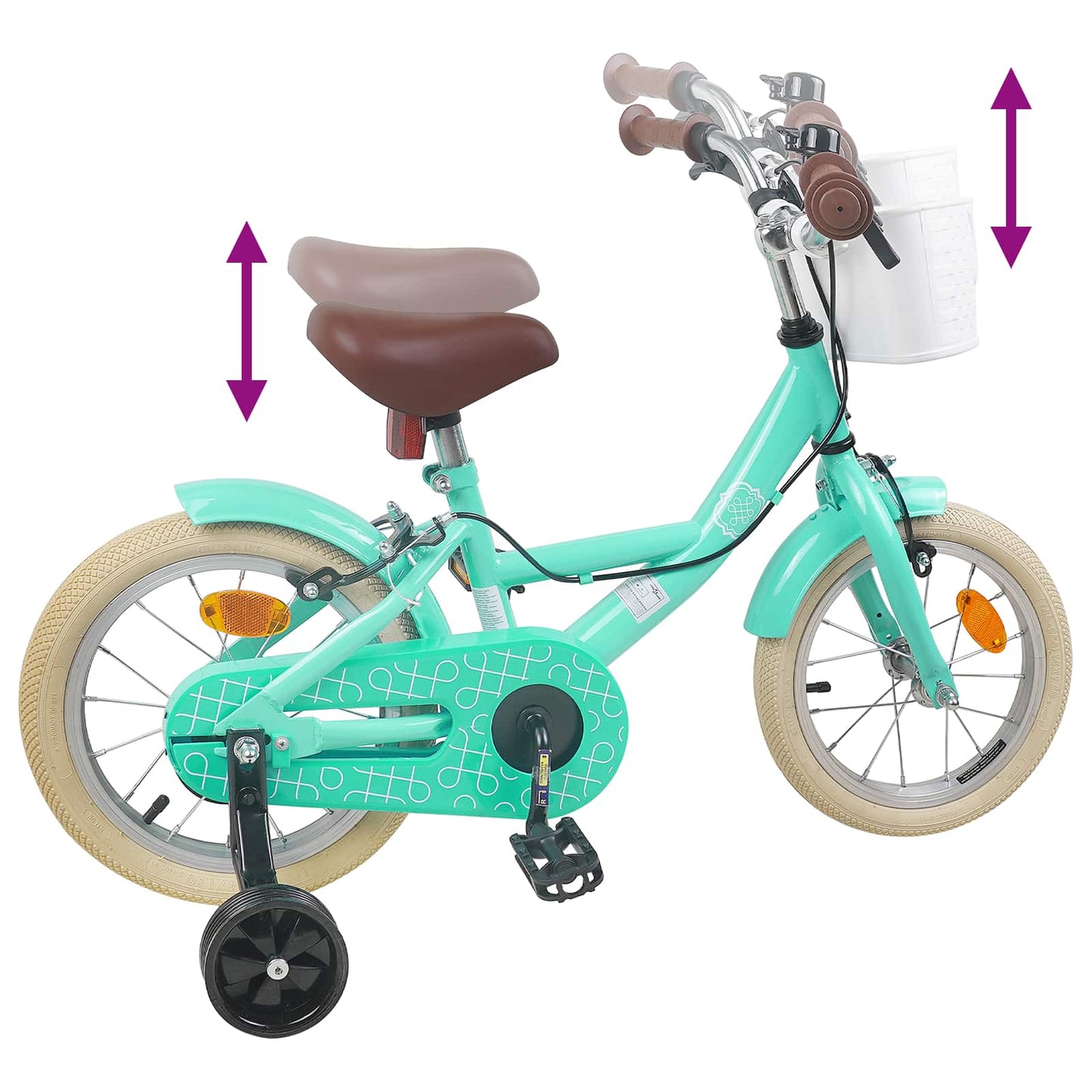 Kids Bike 12 Inches for 2-4 Years Old Sea Green