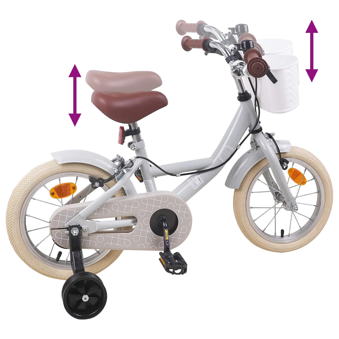 Kids Bike 16 Inches for 4-6 Years Old Light Grey