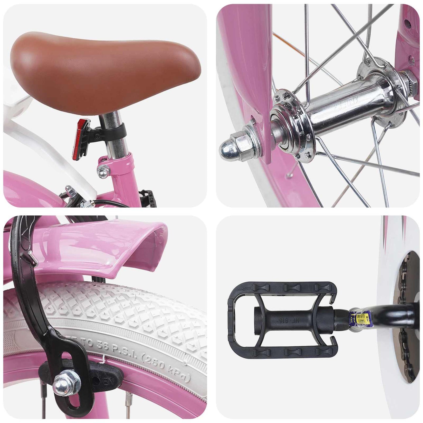 Kids Bike 14 Inches for 3-5 Years Old Light Pink