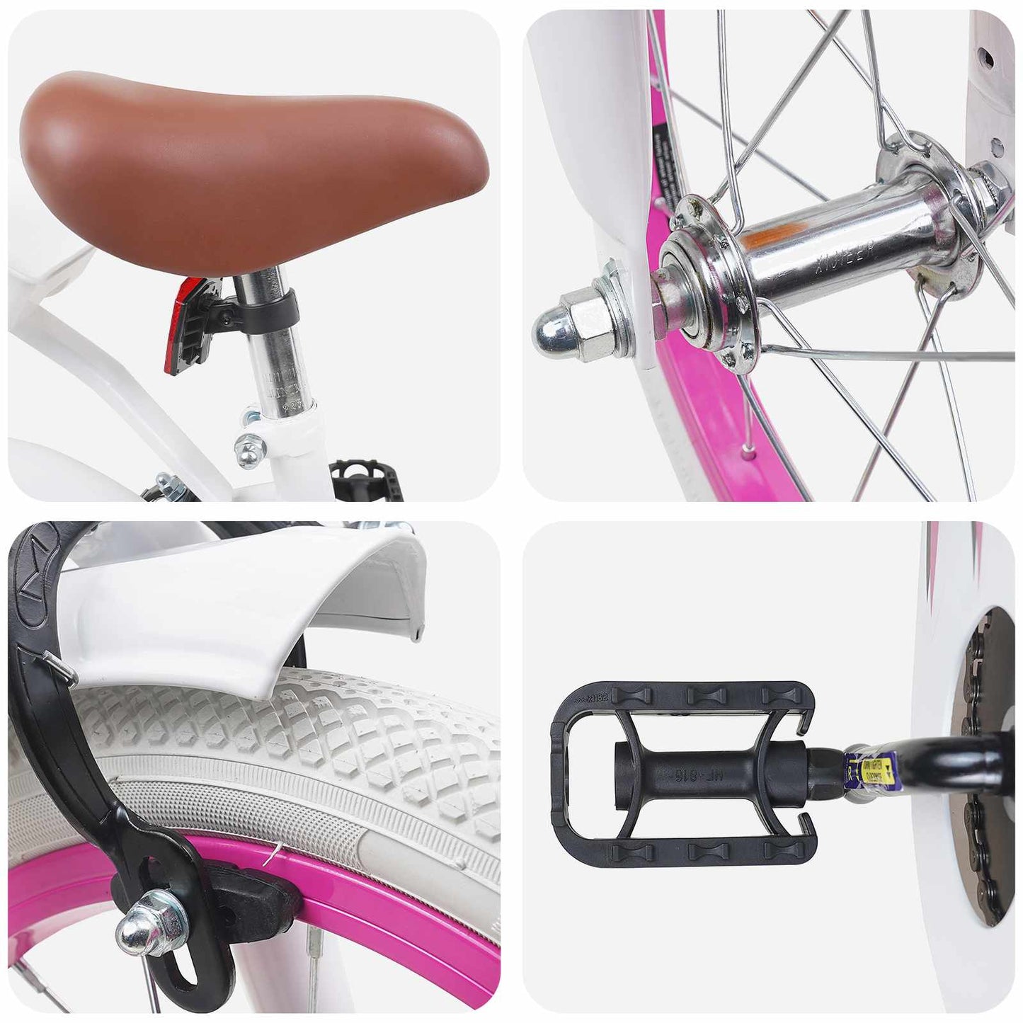 Kids Bike 14 Inches for 3-5 Years Old White
