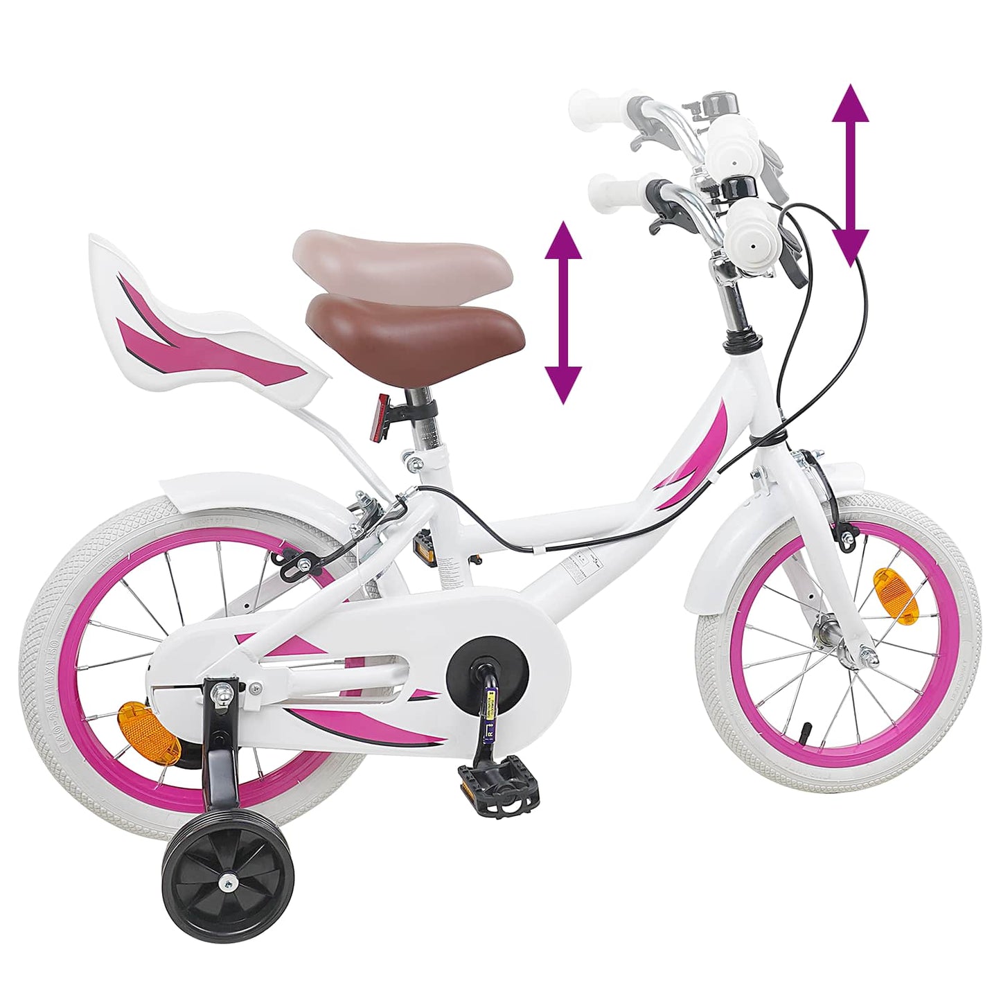 Kids Bike 14 Inches for 3-5 Years Old White