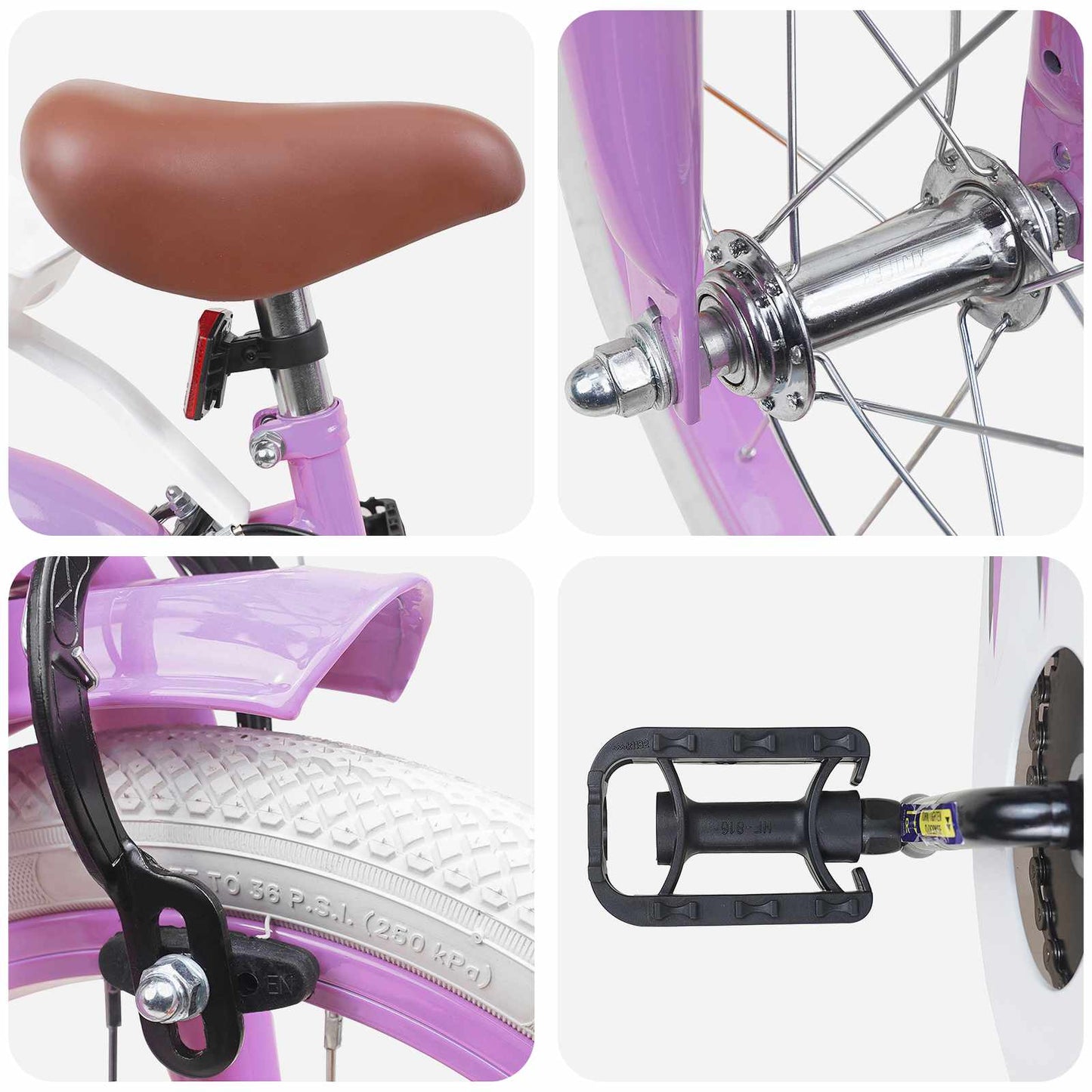 Kids Bike 16 Inches for 4-6 Years Old Purple