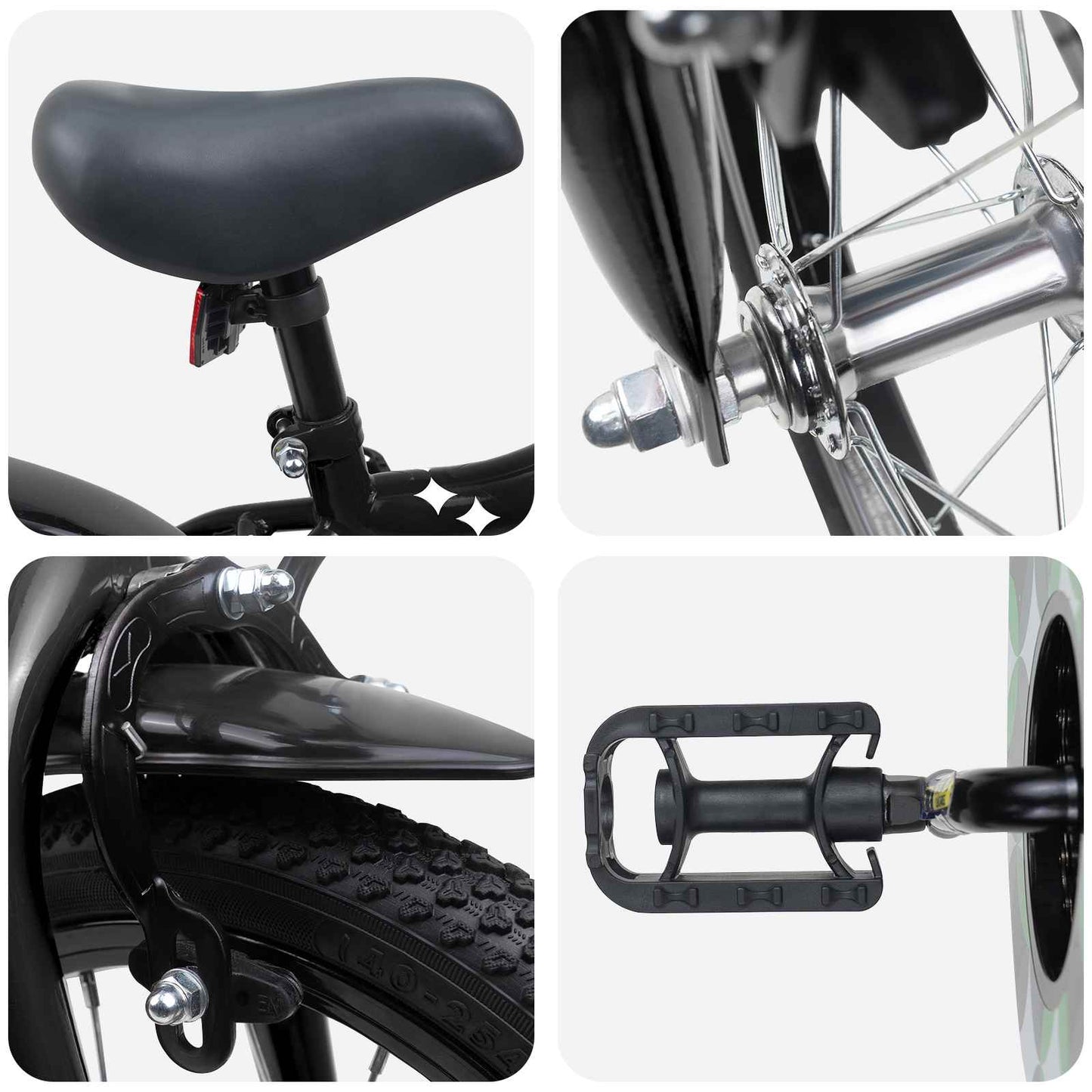 Kids Bike 16 Inches for 4-6 Years Old Black