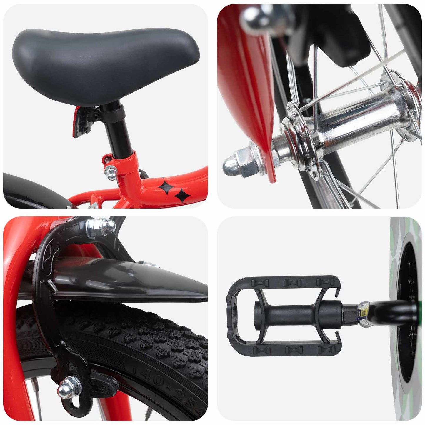Kids Bike 14 Inches for 3-5 Years Old Red
